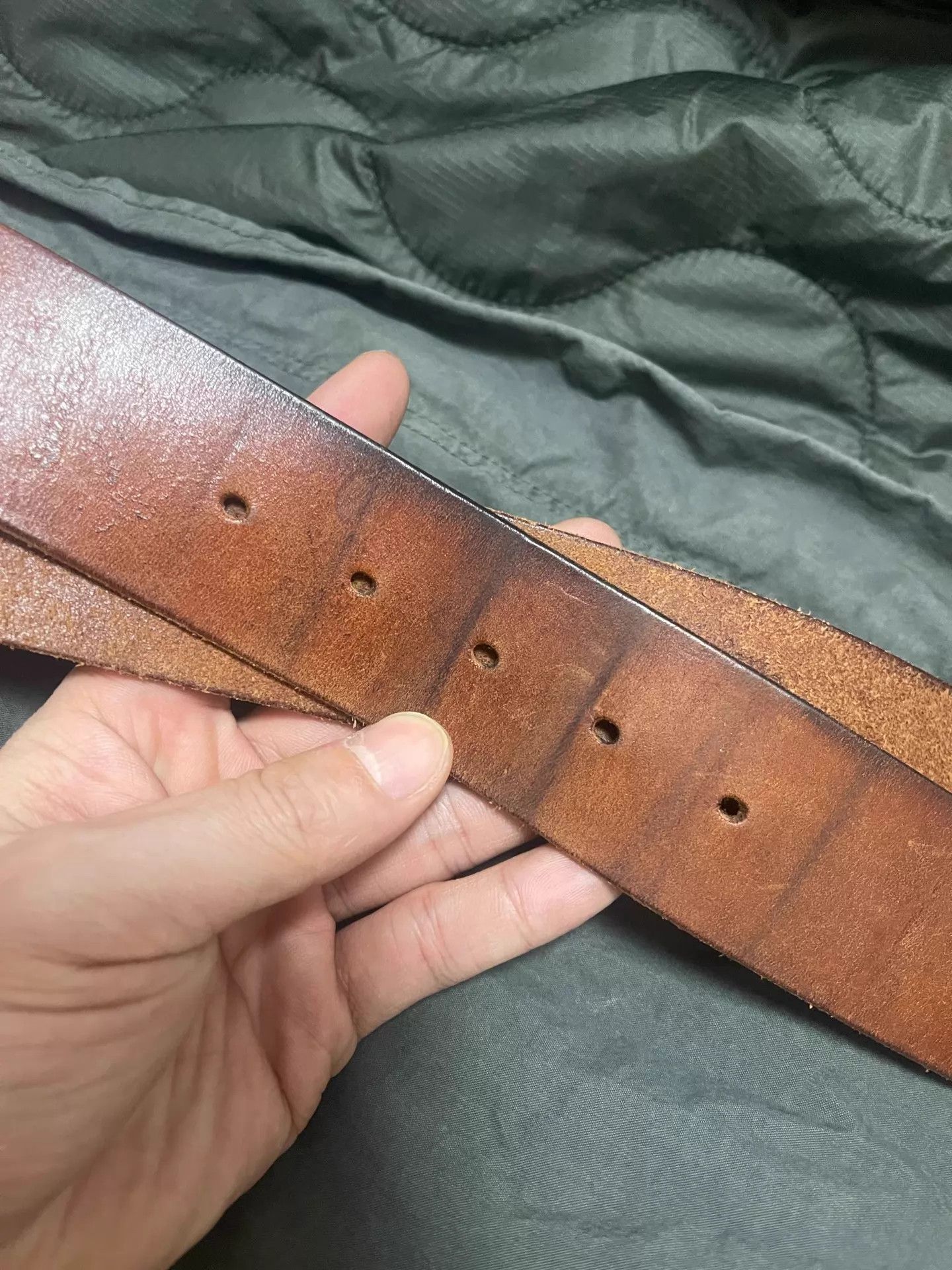 Visvim VISVIM PLAIN BELT 45MM W32 Thick Leather Worn Size 32 - 6 Thumbnail