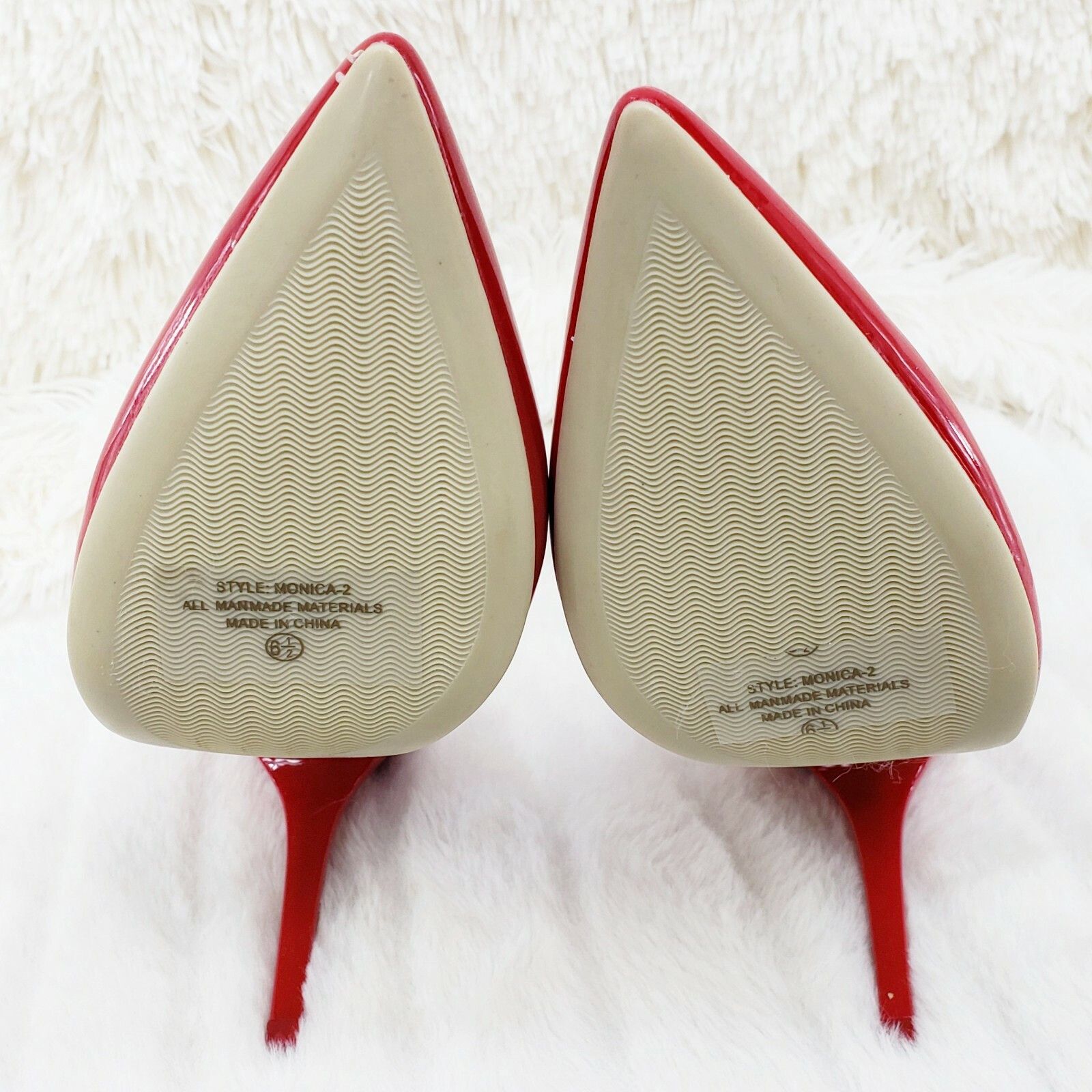Other WeeBoo Red Patent 4.5" High Heel Shoes Pointy Toe Pump 6.5- Size US 8 / IT 38 - 8 Thumbnail