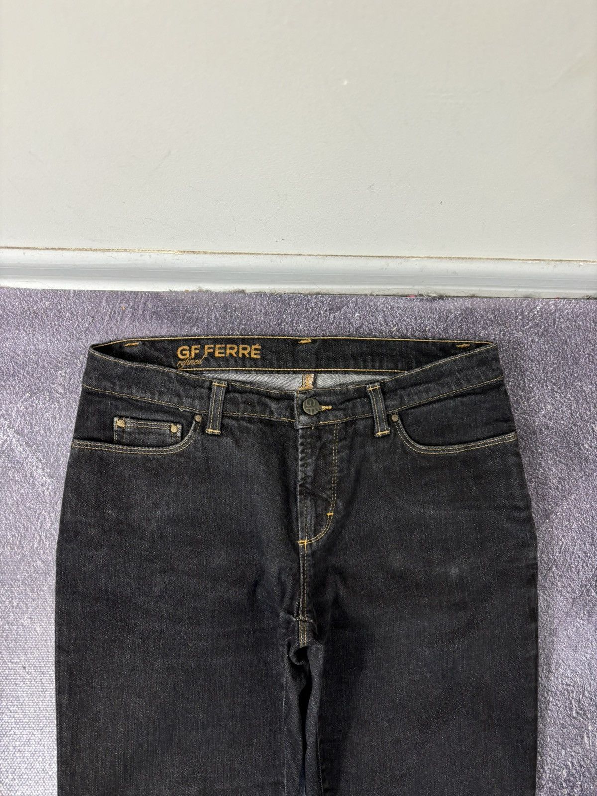 GF Ferre Vintage Gianfranco Ferre Black Italian Luxury Denim Jeans Size US 31 - 5 Thumbnail