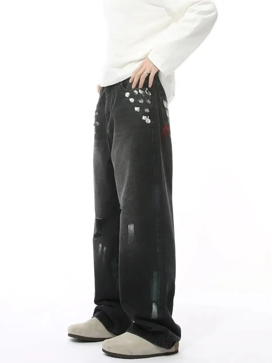 Japanese Brand Retro loose graffiti high street jeans Size US 32 / EU 48 - 3 Thumbnail