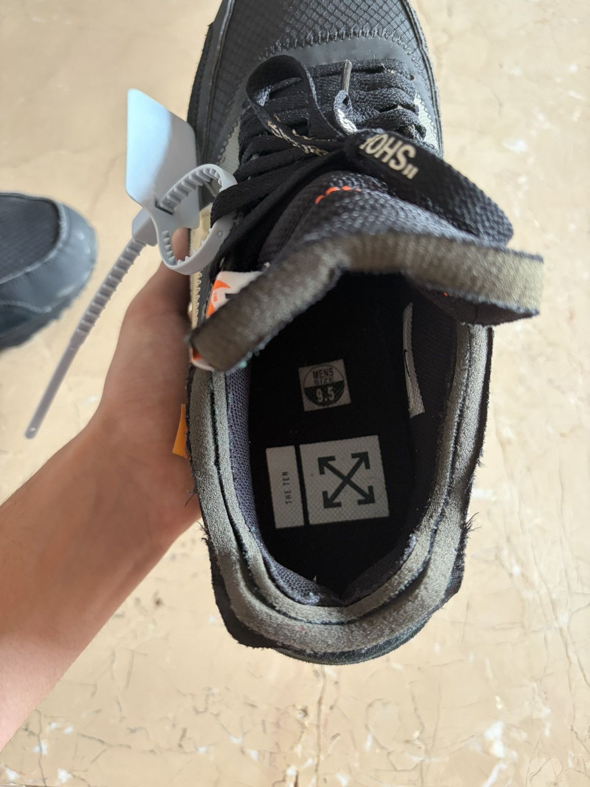 Nike × Off-White Nike Off White Air Max 90 Black Size US 9.5 / EU 42-43 - 5 Thumbnail