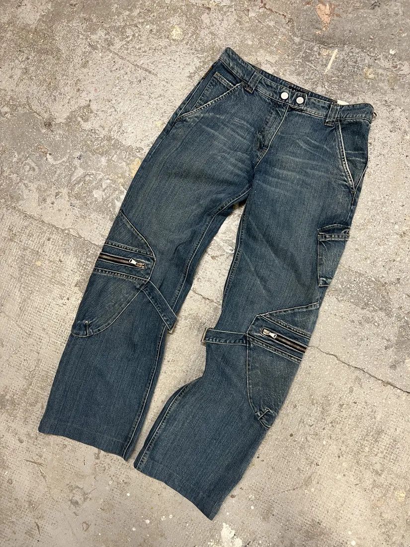 Armani × Vintage 2000s Armani Cargo Bondage Denim Jeans Size US 30 / EU 46 - 11 Thumbnail
