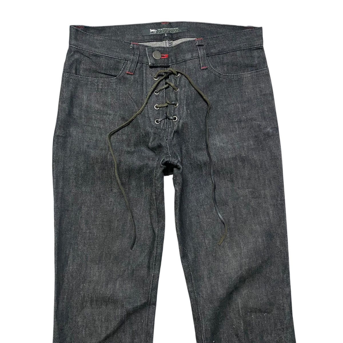 Japanese Brand EXCLUSIVE CLUTCH Lace up Denim Flare Jeans Size 28" / US 6 / IT 42 - 3 Thumbnail