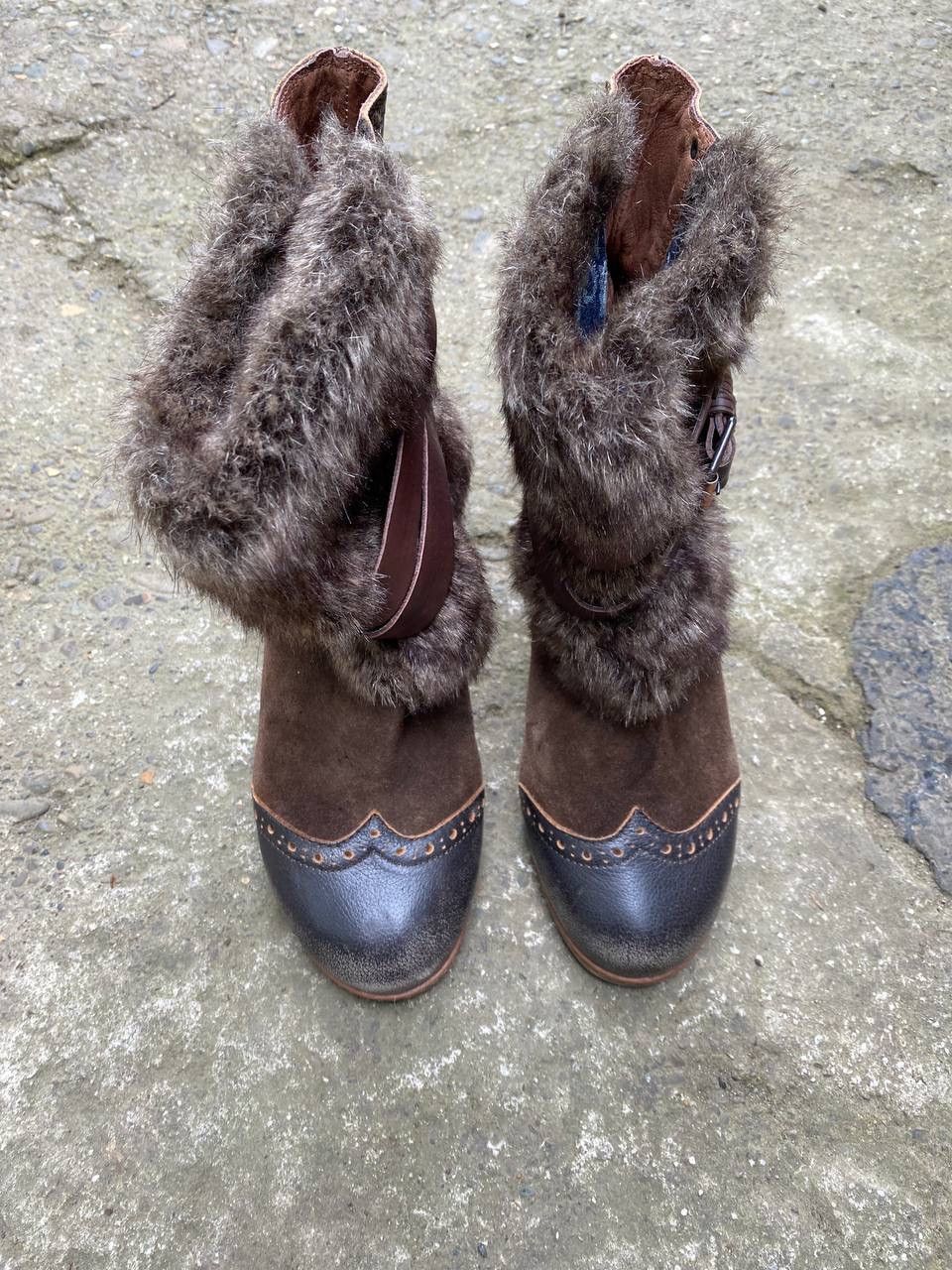 Japanese Brand × Vintage Fur Faux IF Six Was Nine style vintage heels shoes Size US 10 / IT 40 - 6 Thumbnail
