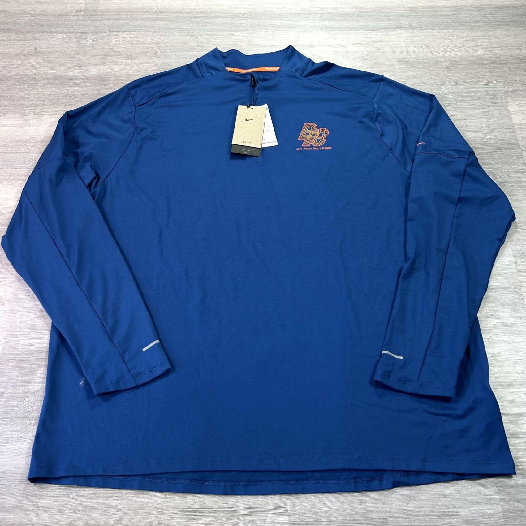 Nike Nike Dri-FIT Pullover Mens 2XL Blue BRS 1/4 Zip Running Top Raglan Long Sleeve Size US XXL / EU 58 / 5 - 2 Thumbnail