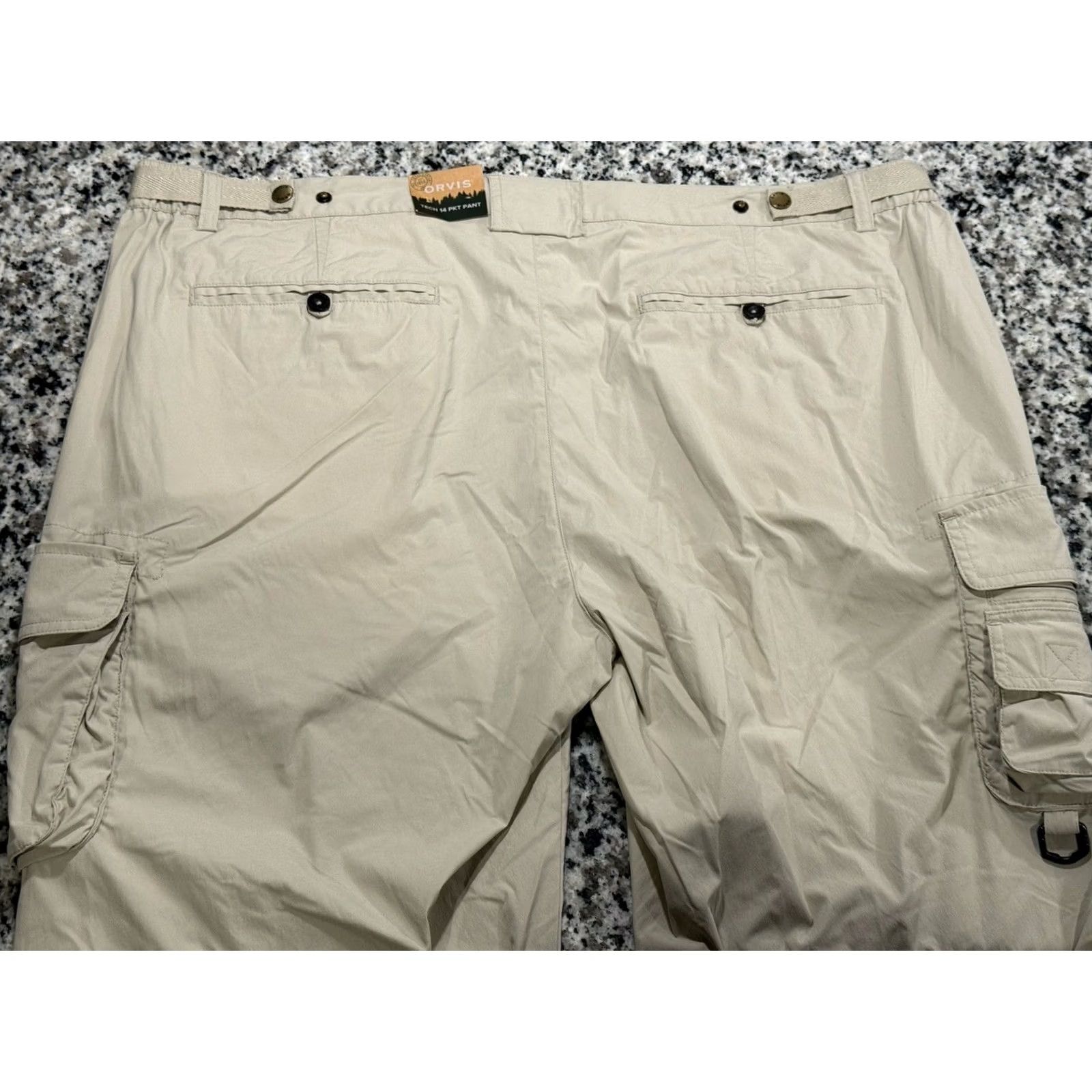 Orvis Orvis Pants Men’s Tech 14 Pocket Sz 42x34 Cargo Solid Beige Nylon Spandex NWT 39 Size US 42 / EU 58 - 7 Thumbnail