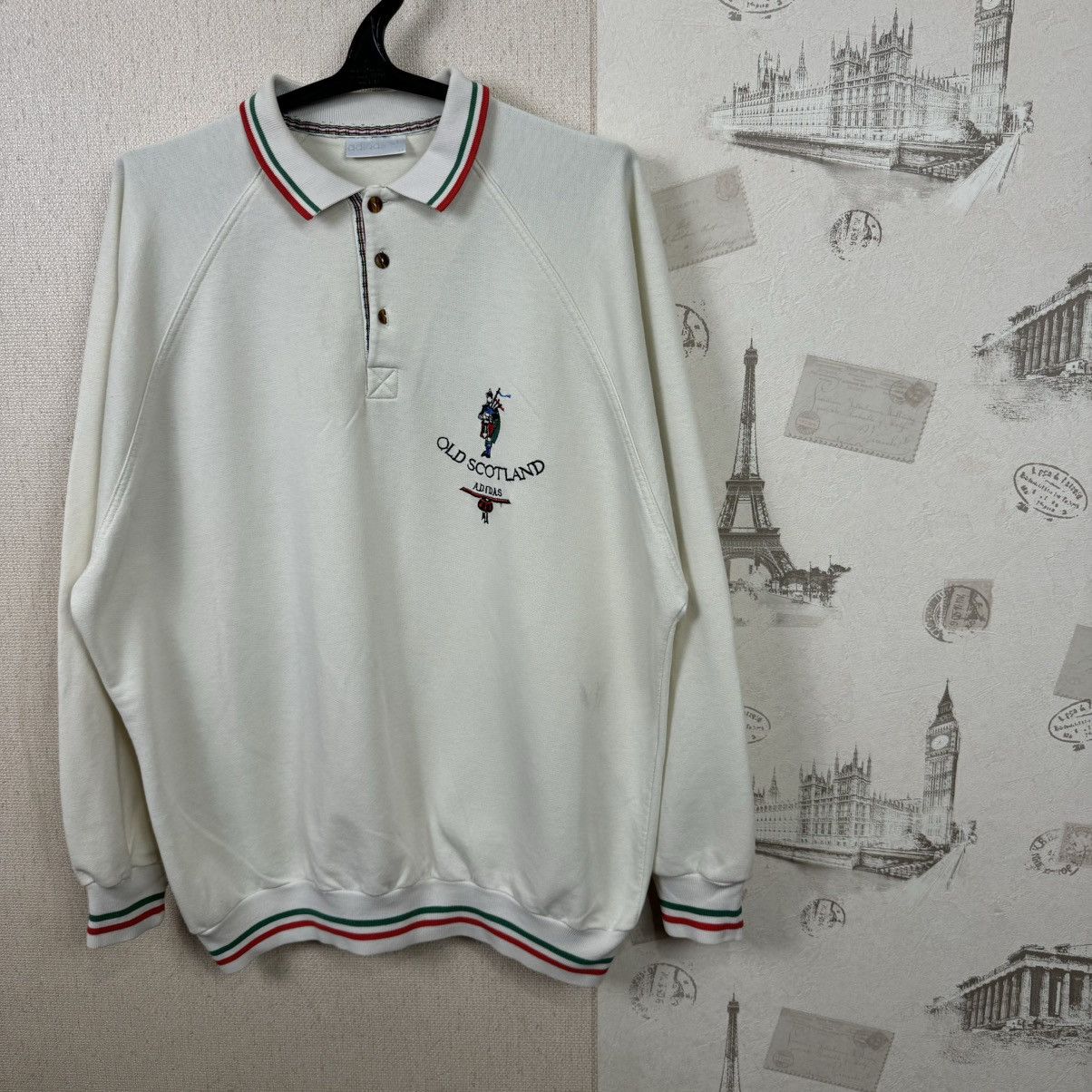 Adidas Vintage Adidas Old Scotland Sweartshirt Sz L Beige Mens Size US L / EU 52-54 / 3 - 11 Thumbnail