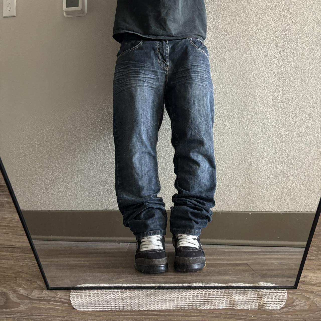 Japanese Brand Crazy Vintage Y2K/2000s Grunge Dark Wash Denim Jeans! 33x34 Size US 33 - 1 Thumbnail
