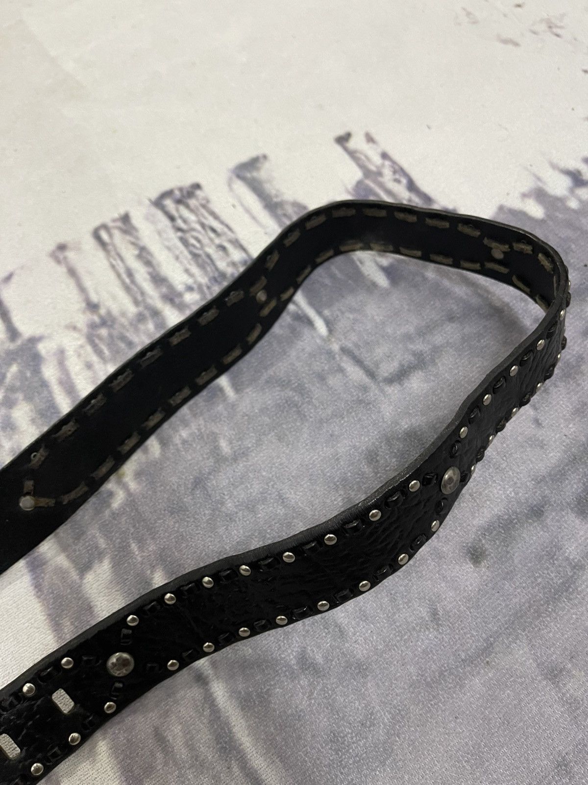 Dolce & Gabbana 90s DOLCE & GABBANA STUDDED DG LOGO BUCKLE LEATHER BELT Size ONE SIZE - 3 Thumbnail