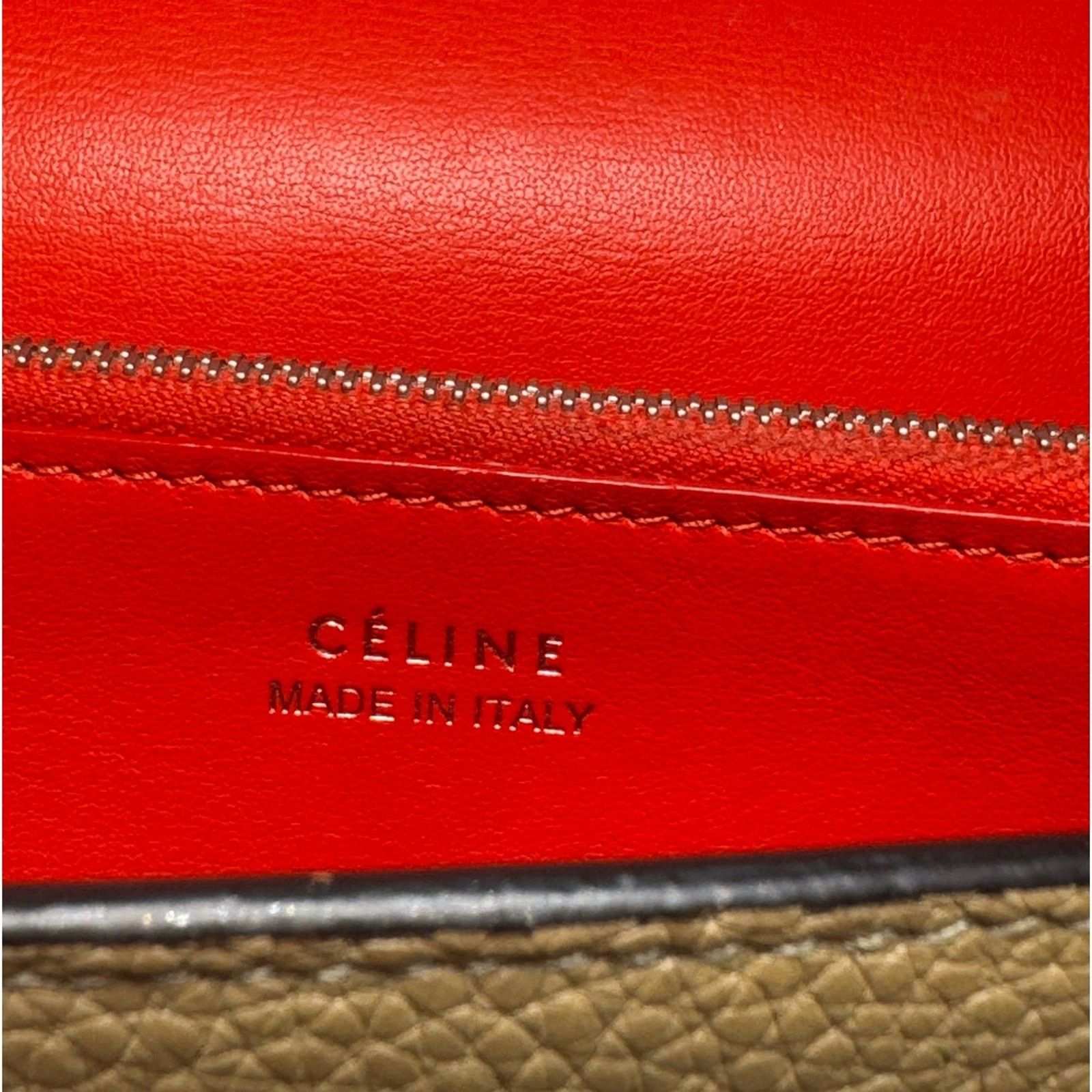 Celine Celine Large Flap Multifunction Wallet Taupe Pebbled Leather Size ONE SIZE - 7 Thumbnail