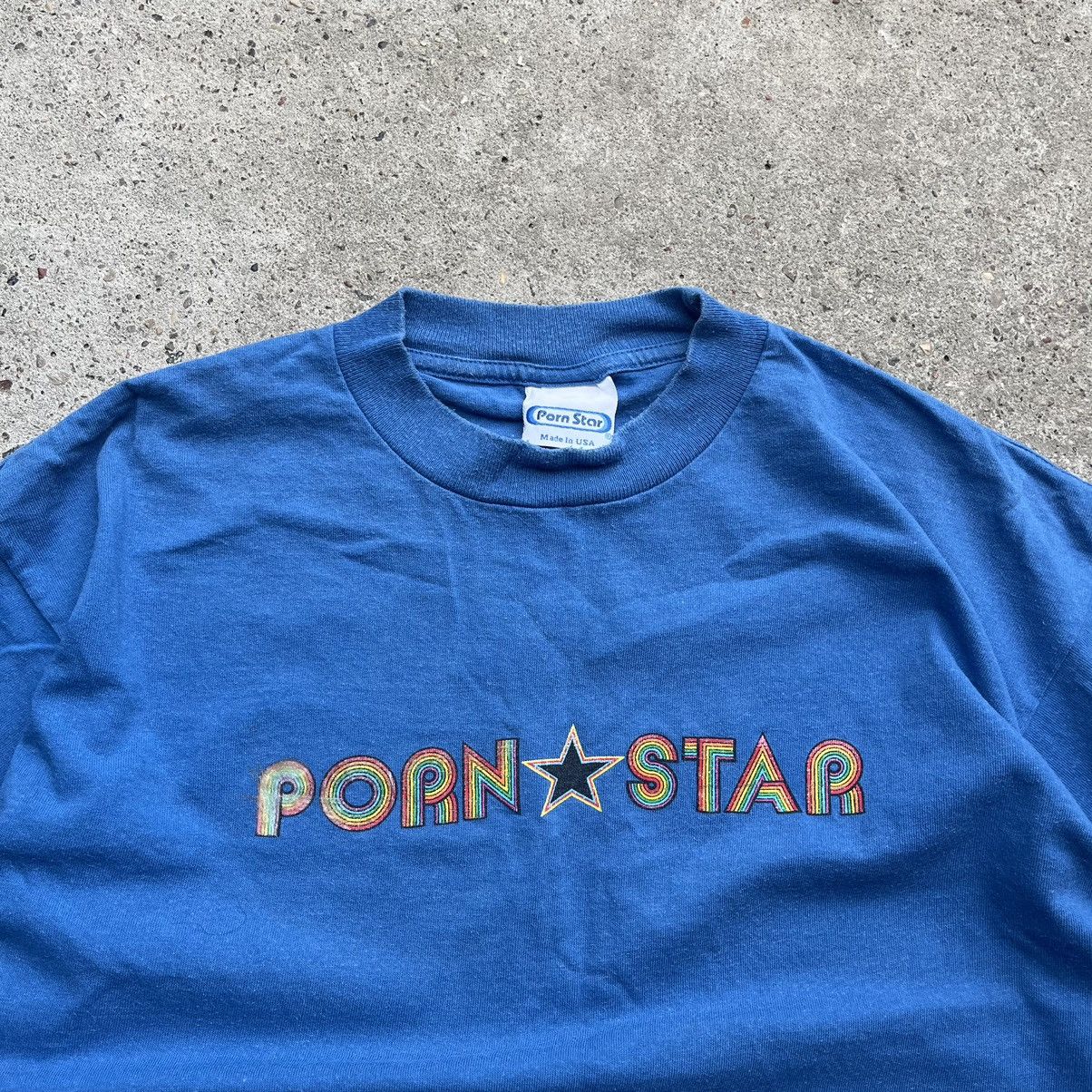 Pornstar vintage 90s Crazy Oval Logo Graphic Tshirt