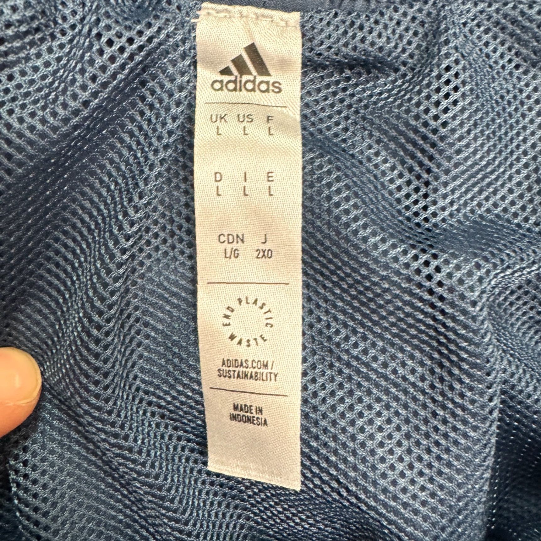 Adidas Adidas 3 Stripe Running Shorts Mens Large Dark Blue Lined Athletic Gym Active Size US 33 - 7 Thumbnail