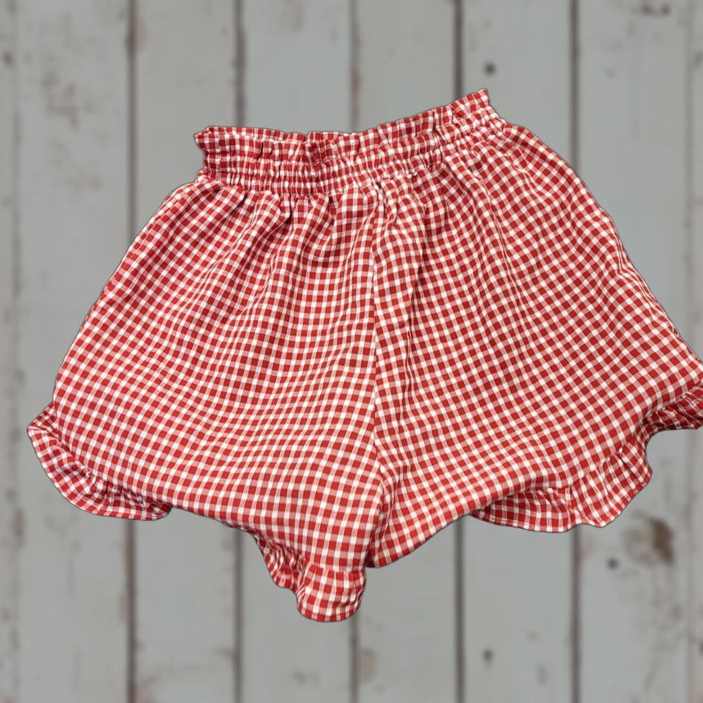 Vintage Sienna Sky Shorts Women's XSmall Red & White Gingham Checked Casual Flirty Size 26" / US 2 / IT 38 - 1 Thumbnail