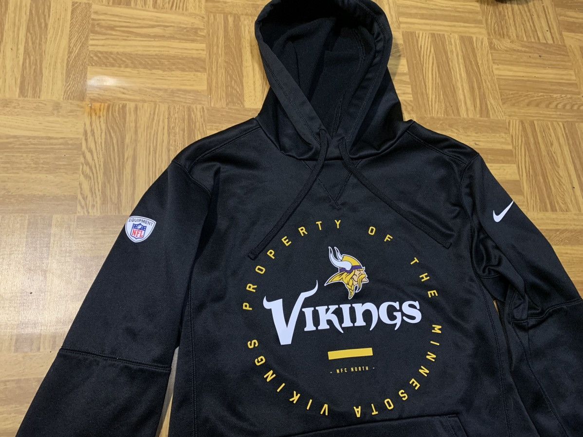 Nike × Vintage Nike NFL Equipment Vikings Minnesota Black Hoodie Size S Size US S / EU 44-46 / 1 - 5 Thumbnail