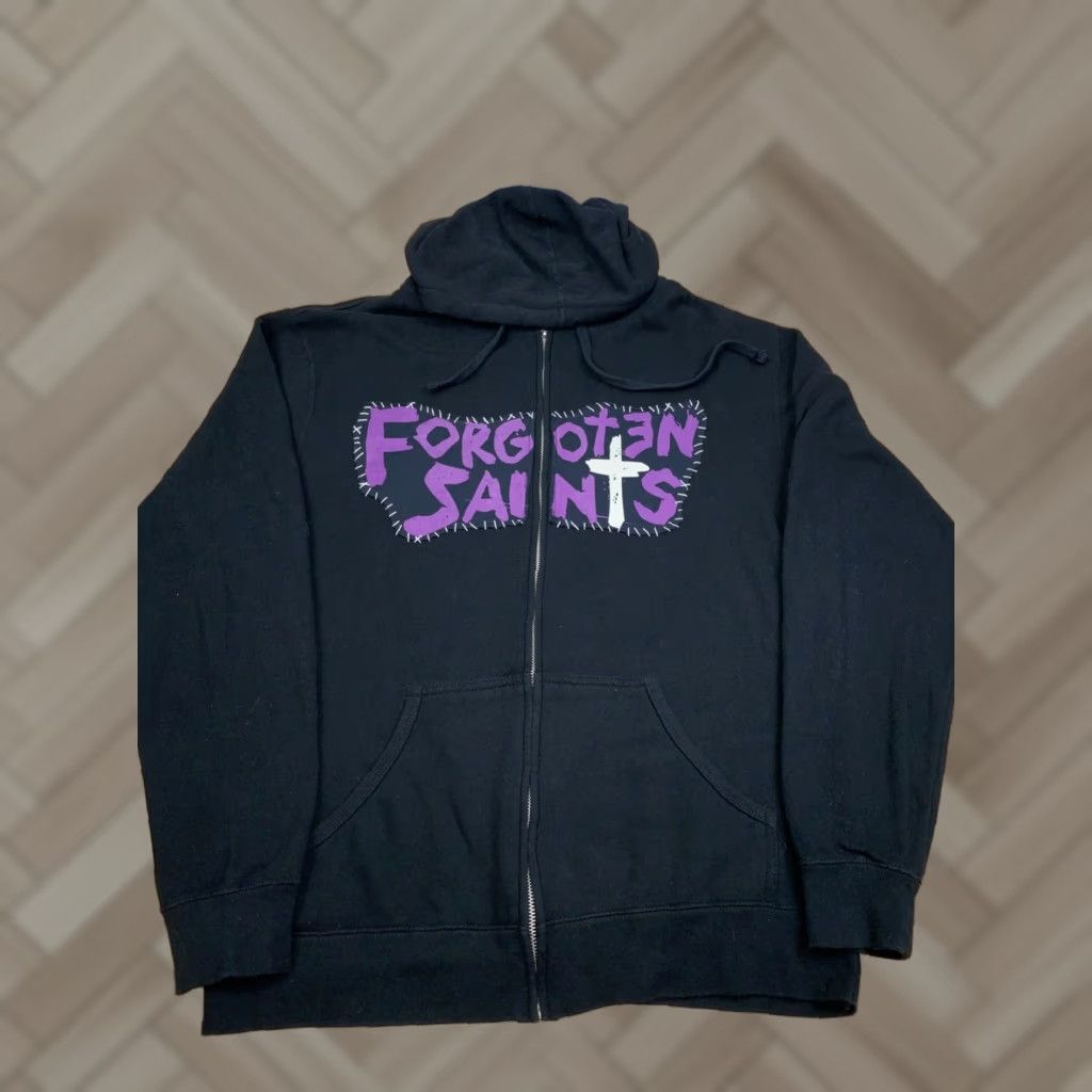 Vintage Forgotten Saints Jacket Mens L Black Rock & Roll Full Zip Hooded #9580 Size US L / EU 52-54 / 3 - 1 Thumbnail