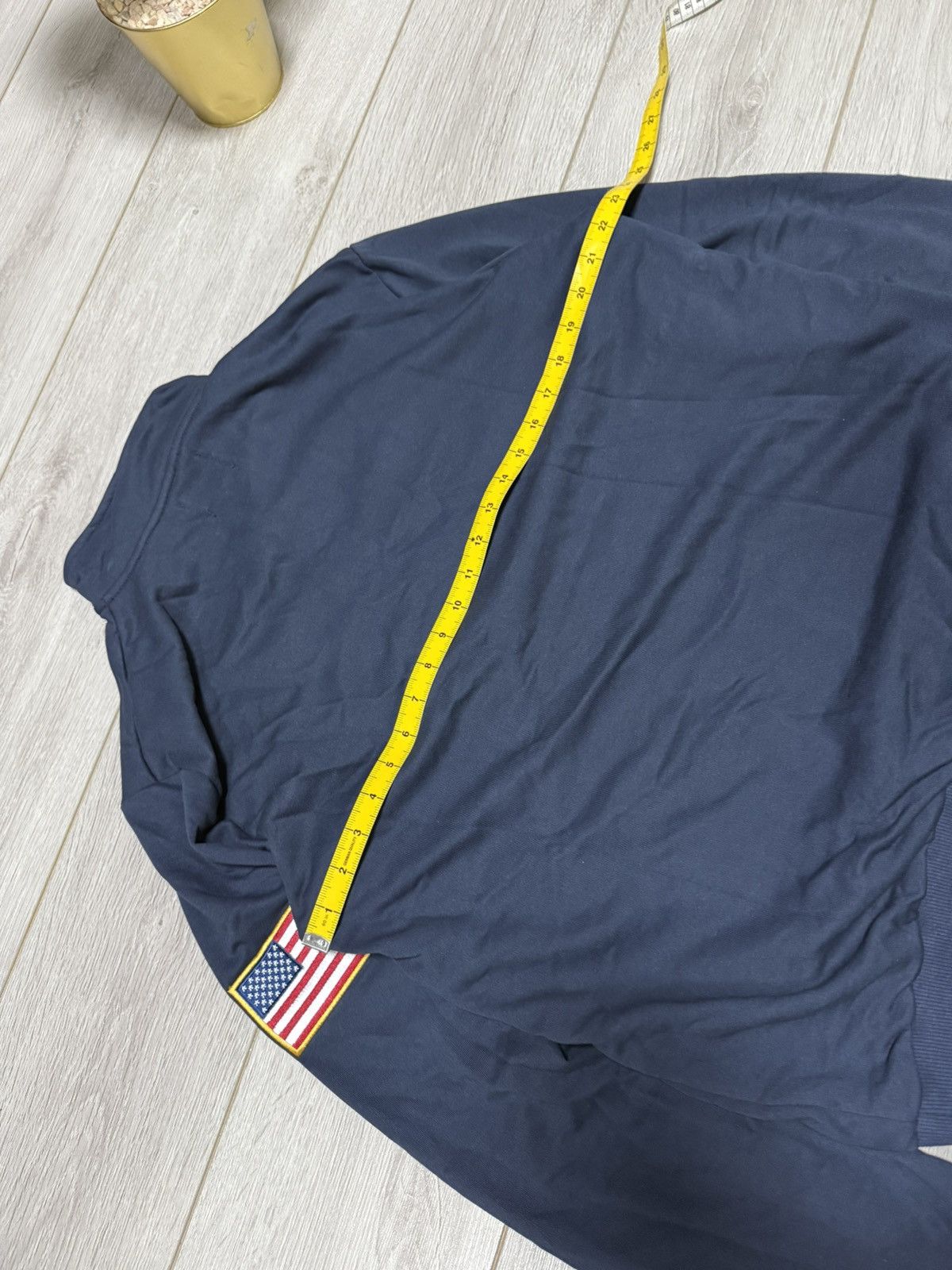 Vintage Jeffrey Epstein USA flag quarter 1/4 zip sweater fun humor Size US L / EU 52-54 / 3 - 6 Thumbnail