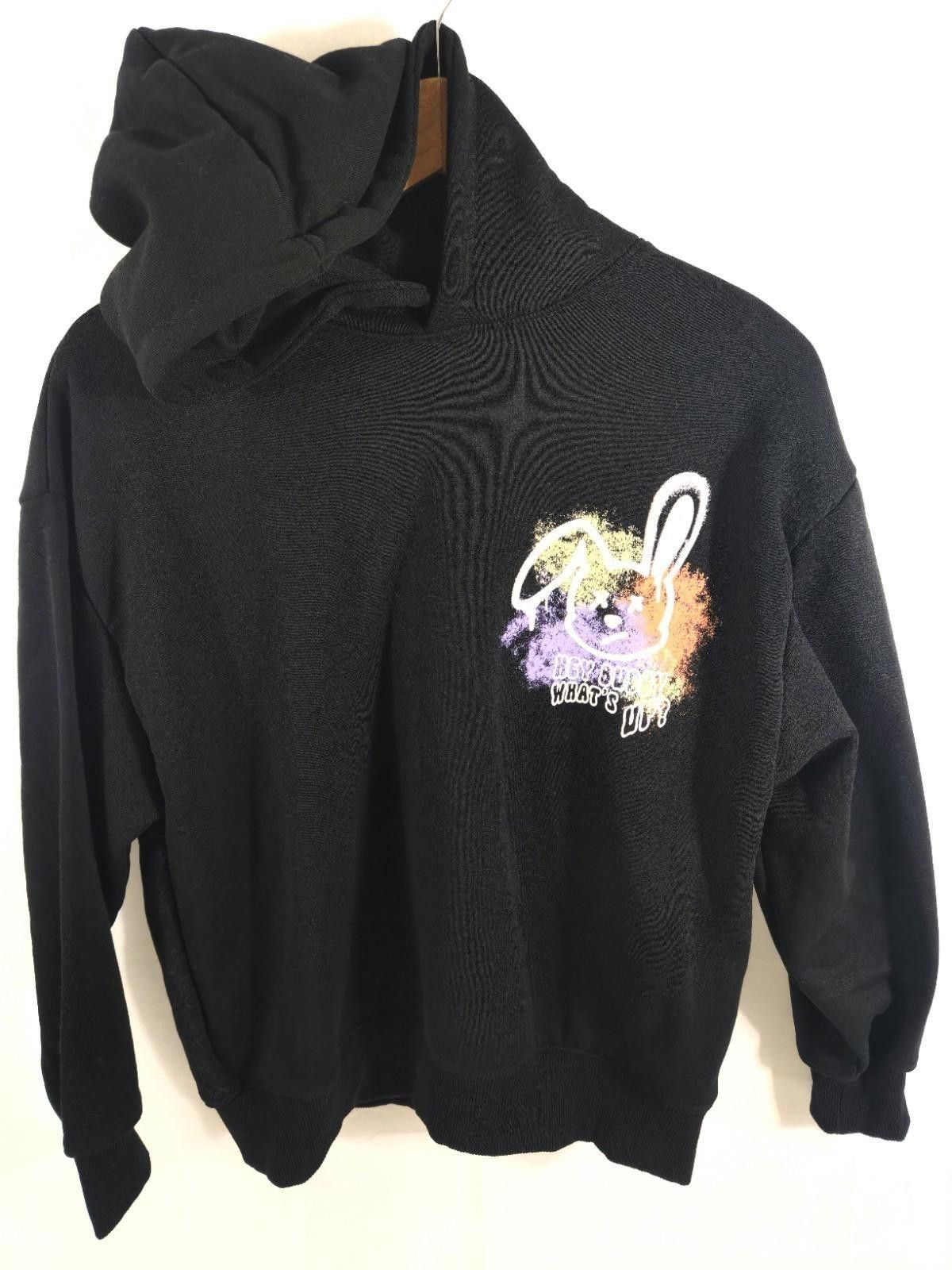 Zara RARE Zara Graffiti Bunny Art Hoodie Black Size 11-12 Size ONE SIZE - 3 Thumbnail