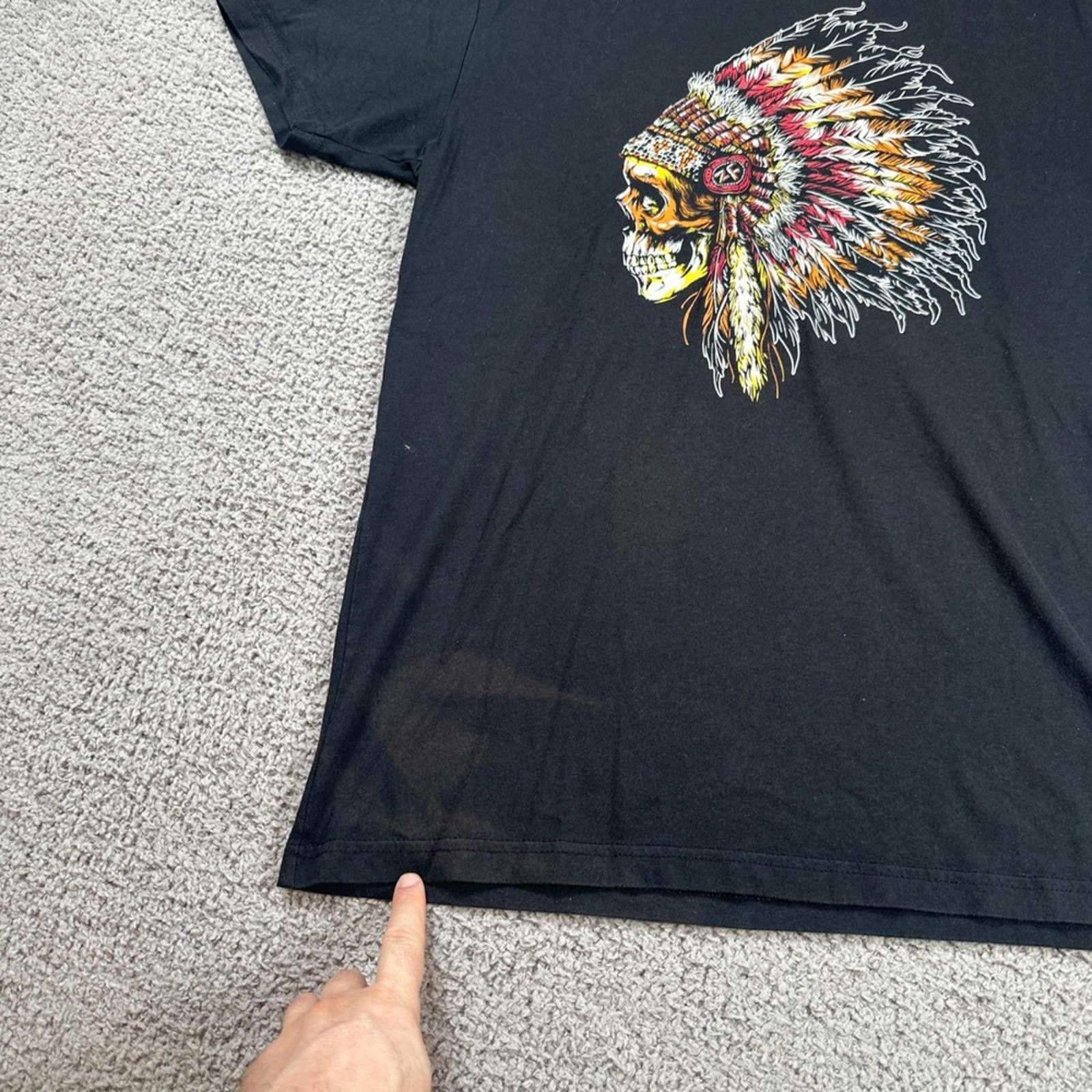 Other Zero Foxtrot Skull Feather Native American T Shirt Men L Size US L / EU 52-54 / 3 - 6 Thumbnail