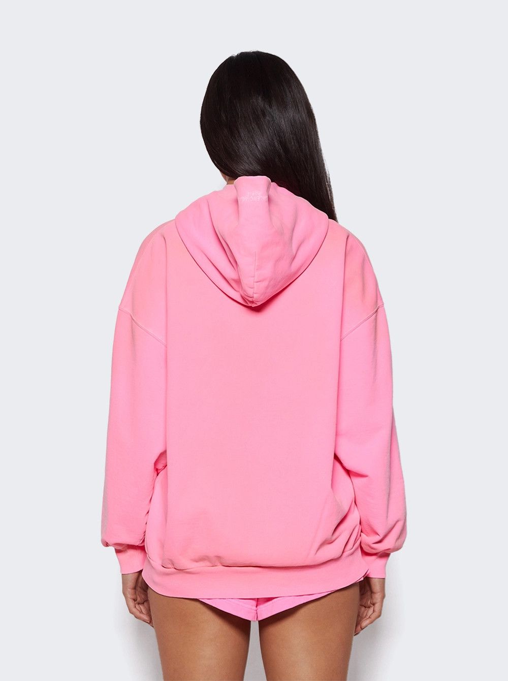 Balenciaga o1la1rc1a0425 Paris Zip-up Hoodie Small Fit in Fluo Pink Size S / US 4 / IT 40 - 6 Thumbnail