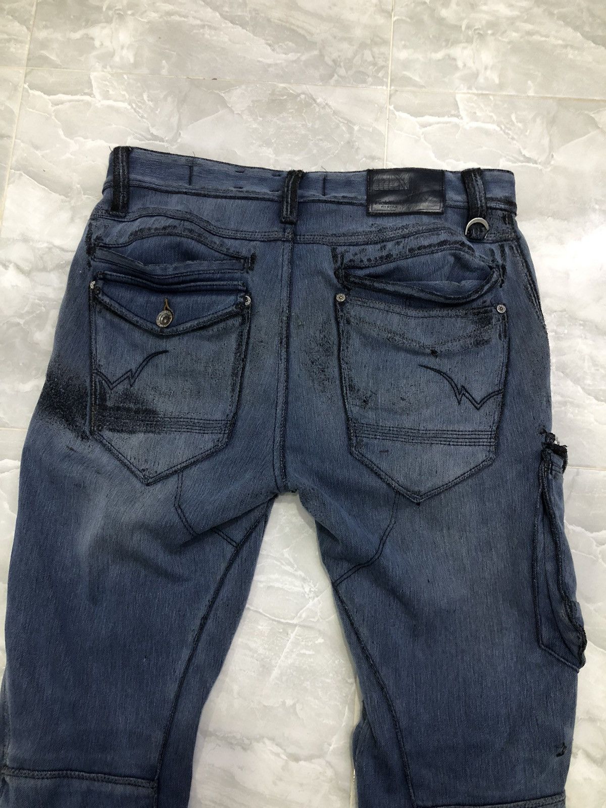 Japanese Brand Fieldcore Japan Work Denim Distressed Art Pants Size US 33 - 9 Thumbnail