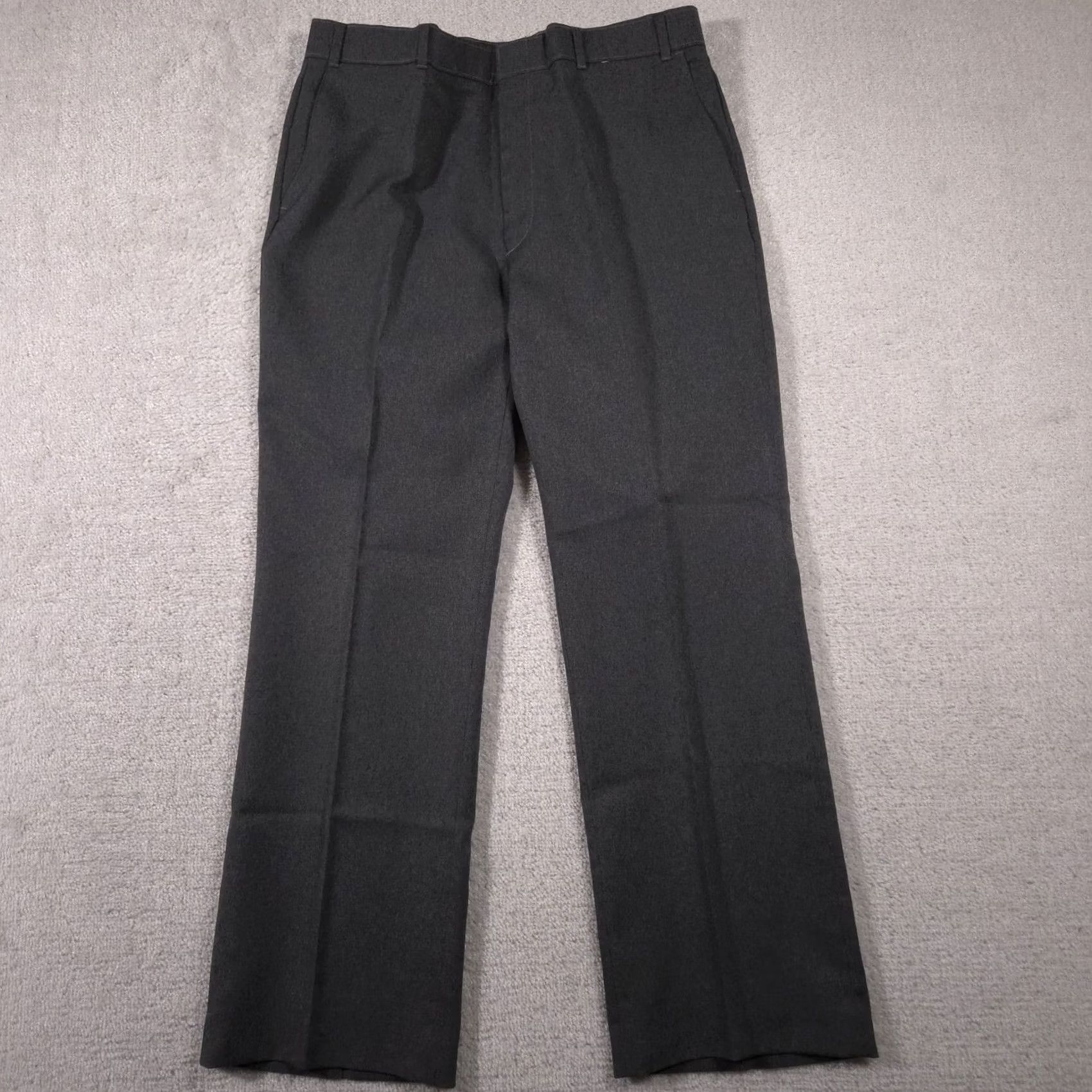 Vintage VINTAGE Montgomery Ward Dress Pants Mens 36x30 Gray Slacks Chinos 38 Inseam 30 Straight Classic 90s Mens Pants Size US 36 / EU 52 - 2 Thumbnail
