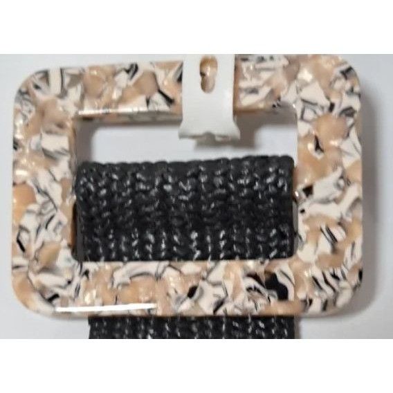 Other Womens Confetti Resin Buckle Stretch Straw Belt - Black/Brow Size ONE SIZE - 4 Thumbnail