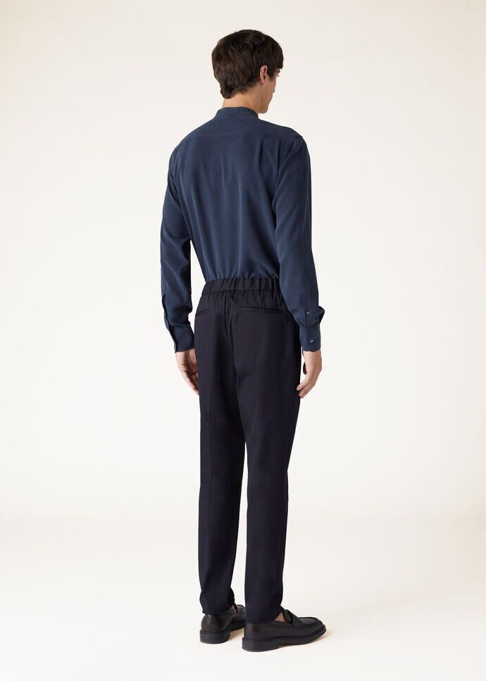 Loro Piana o1w1db10725 FAO0347 Elia Silk Shirt in Blue Size US M / EU 48-50 / 2 - 3 Thumbnail