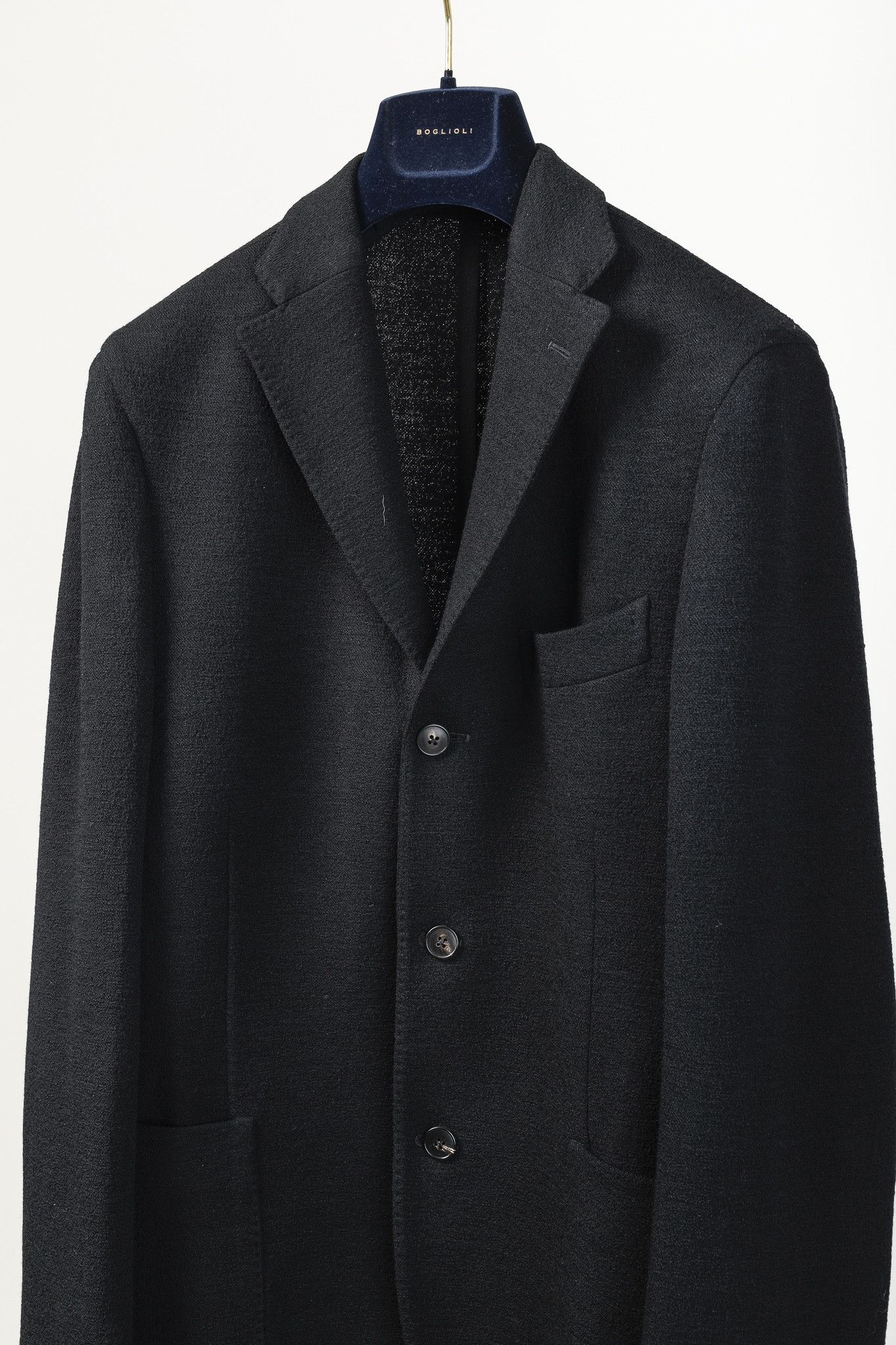 Boglioli Boglioli Black Virgin Wool Knit K-Jacket Blazer Size 38R - 3 Thumbnail