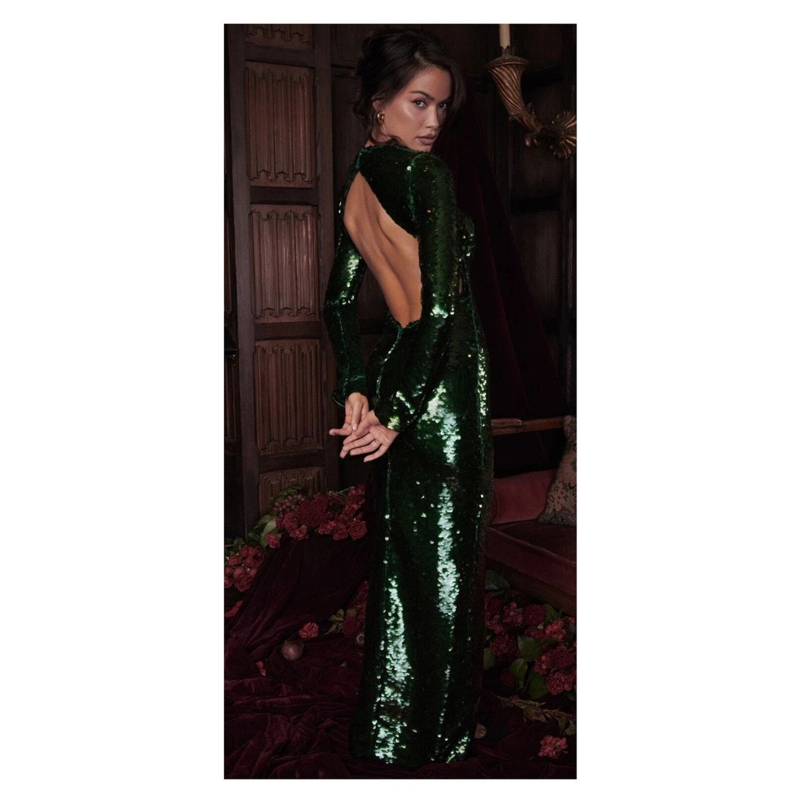 House of CB HOUSE OF CB Belle Sequin Long Sleeve Open Back Maxi Dress M Size M / US 6-8 / IT 42-44 - 5 Thumbnail