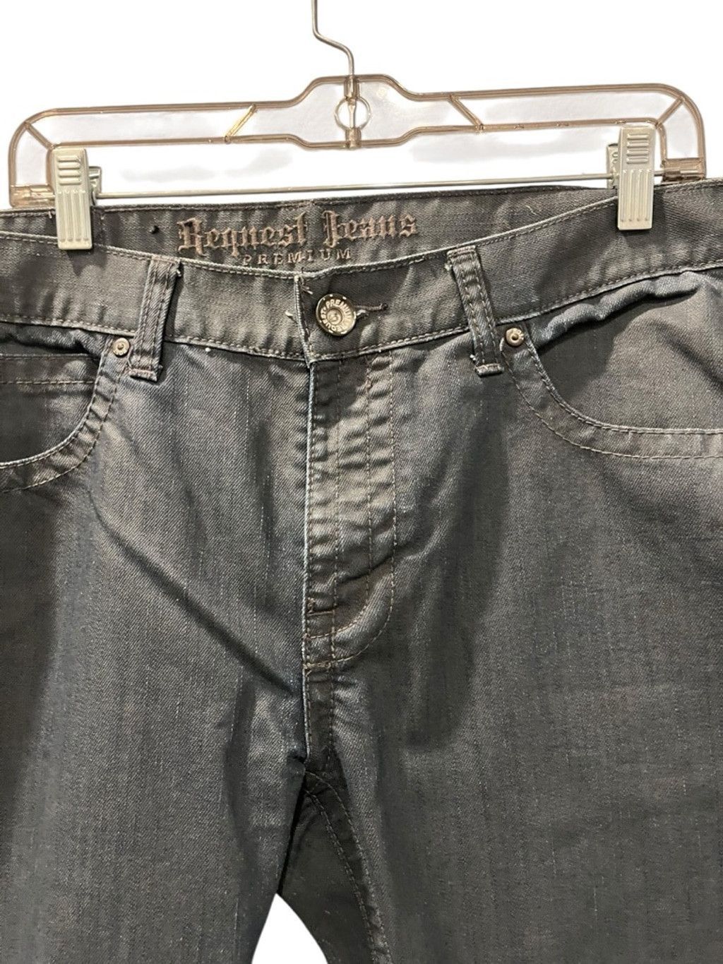 Request Jeans Request Jeans Y2K Size 36x30 Gray Straight Leg Studded Denim Size US 36 / EU 52 - 4 Thumbnail