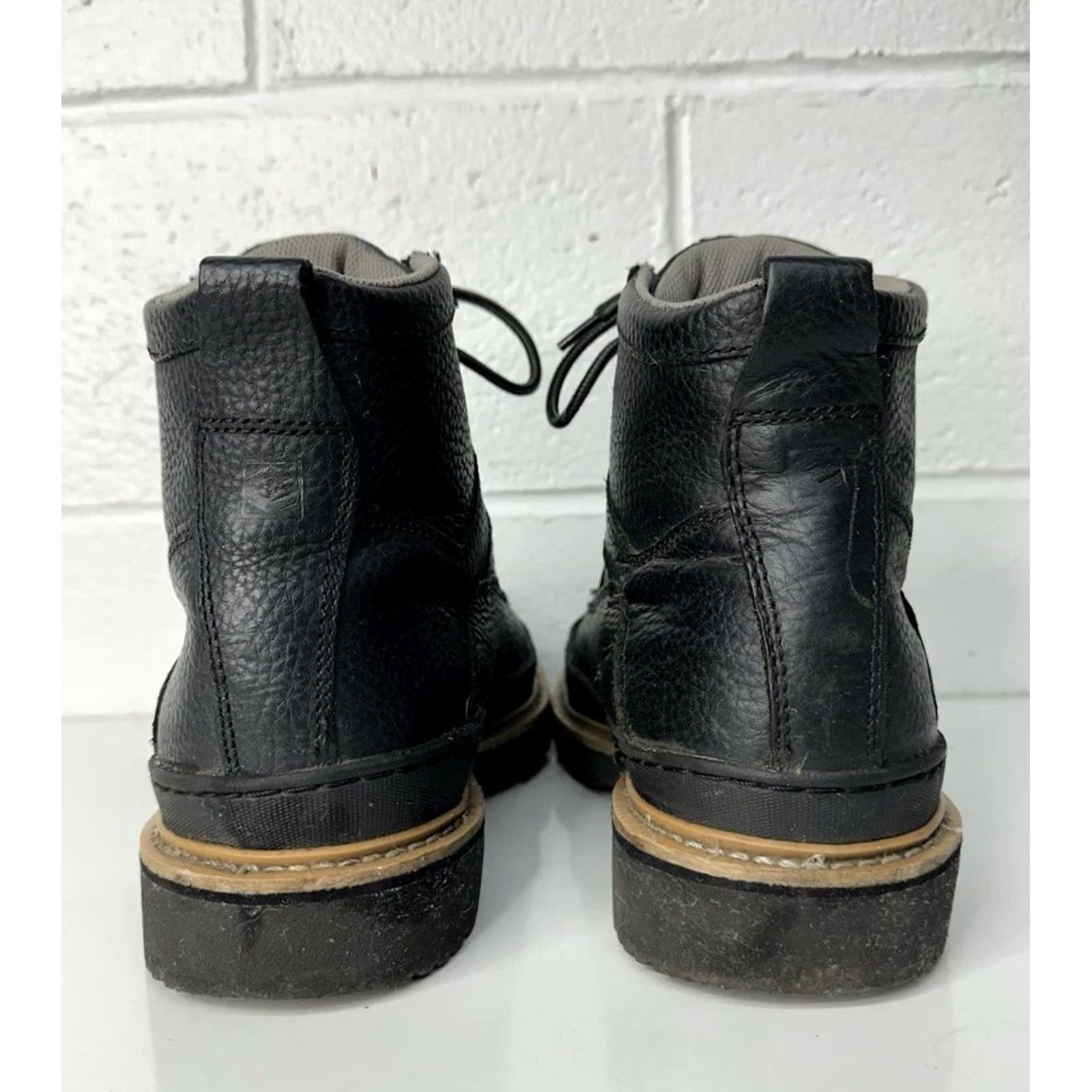 Vintage Chinook Workhorse II Black Leather Work Boots Soft Toe Men’s 12 6” Size US 12 / EU 45 - 4 Thumbnail