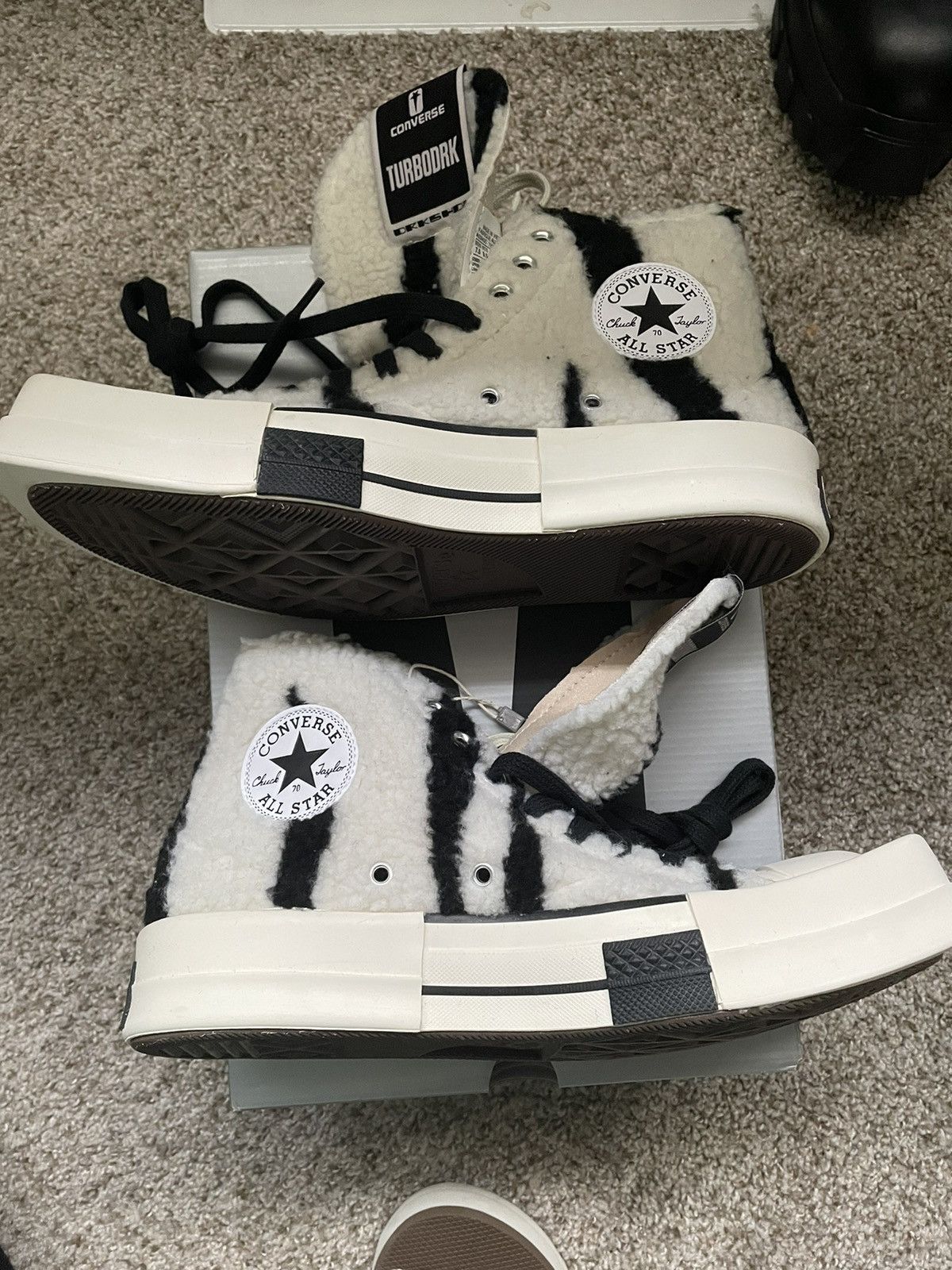 Rick Owens TURBODRK HI Zebra size 41 Size US 7.5 / EU 40-41 - 3 Thumbnail