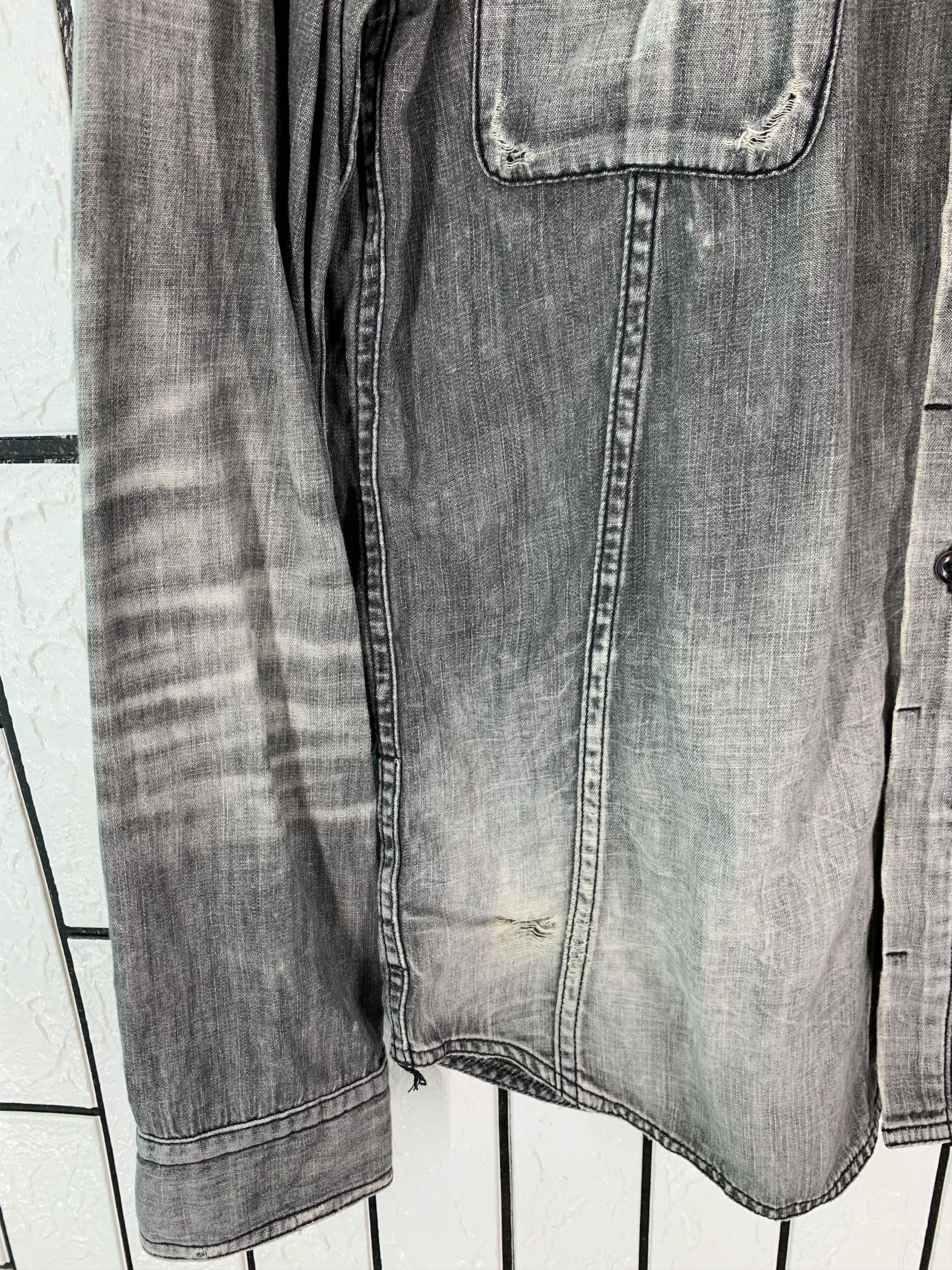 Japanese Brand Rico Distressed Denim Shirt Button Size US S / EU 44-46 / 1 - 3 Thumbnail
