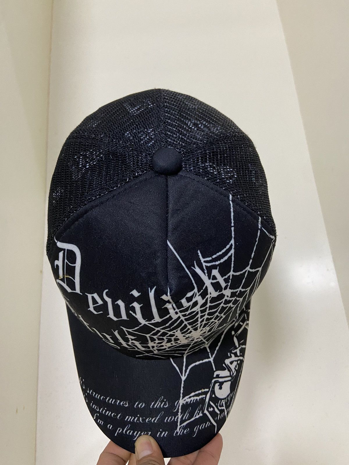 If Six Was Nine 2000s doublefocus devils stylish black spider trucker hat Size ONE SIZE - 3 Thumbnail