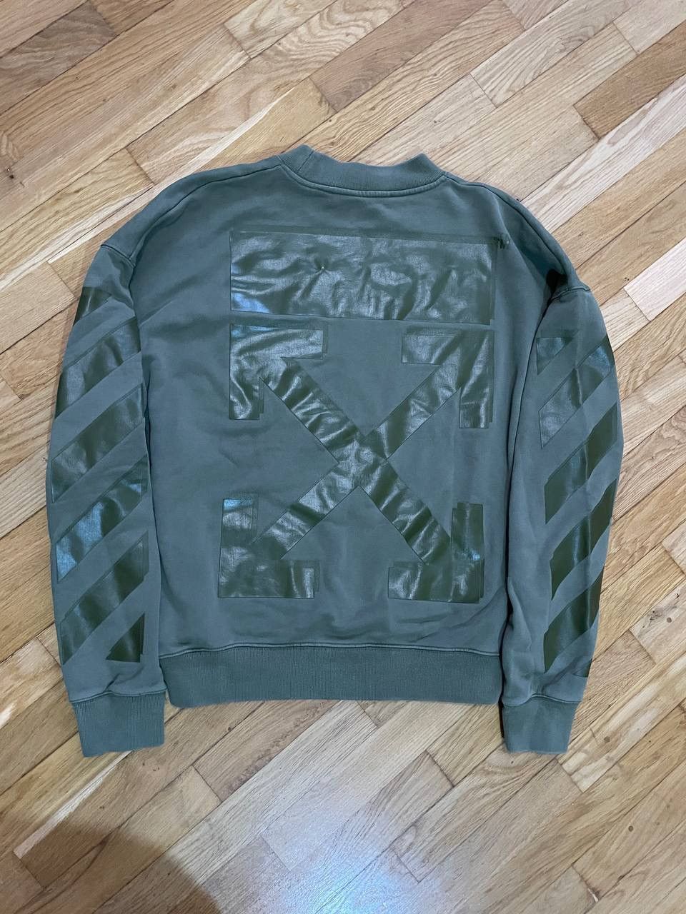 Designer × Off-White × Virgil Abloh 🔥VINTAGE OFF-WHITE PAINT ARROWS BIG LOGO CREWNECK🔥 Size US M / EU 48-50 / 2 - 1 Thumbnail