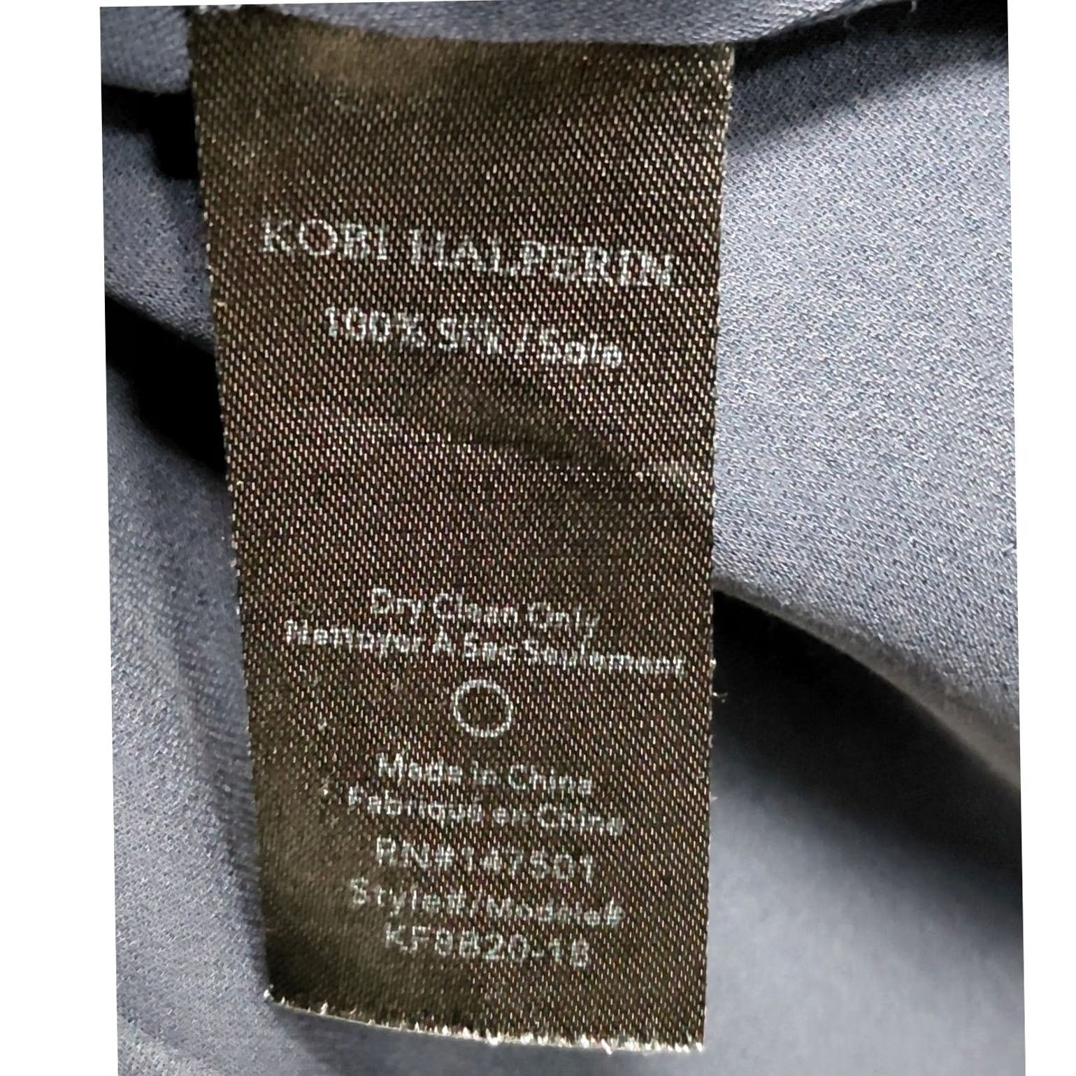 KOBI HALPERIN Kobi Halperin Silk Blouse Navy Long Sleeve Women M 100% Silk Ruffle Crew Neck Solid Boho Chic Elegant Spring Fall Blouse Size M / US 6-8 / IT 42-44 - 8 Thumbnail