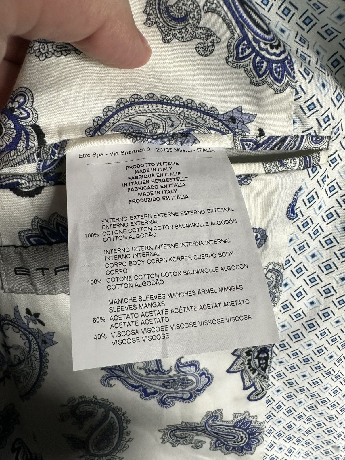 Etro Etro Superleggera Blazer Jacket 48 IT Geometric Print Size 48R - 8 Thumbnail