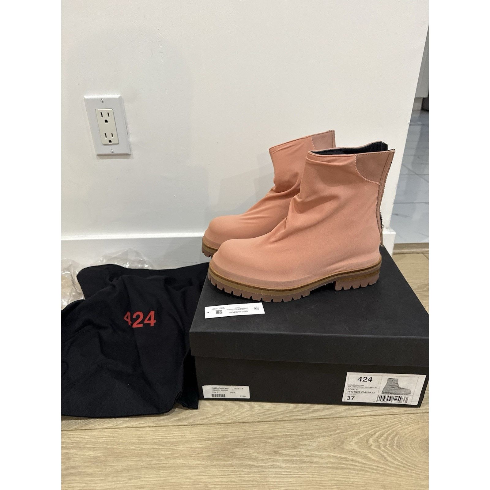 424 424 Marathon Boot 'Light Pink' Zipped Ankle Size 37 Size US 5 / EU 37 - 4 Thumbnail