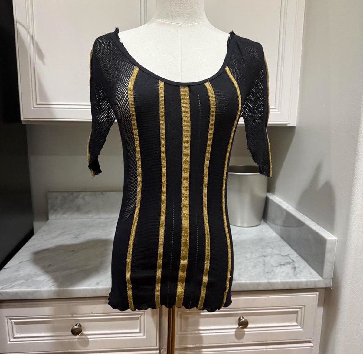 Just Cavalli Just Cavalli Womens Black and Gold Top Size S / US 4 / IT 40 - 1 Thumbnail