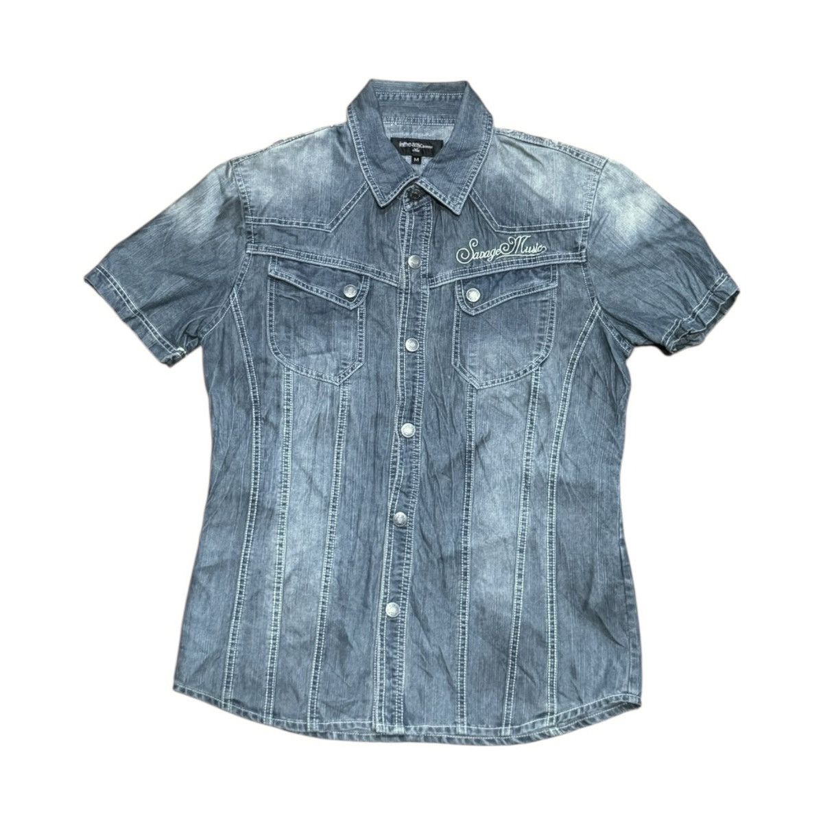 In The Attic 2000 GRUNGE PUNK DISTRESSED BUTTON UP BRAND IN THE ATTIC Size US M / EU 48-50 / 2 - 1 Thumbnail