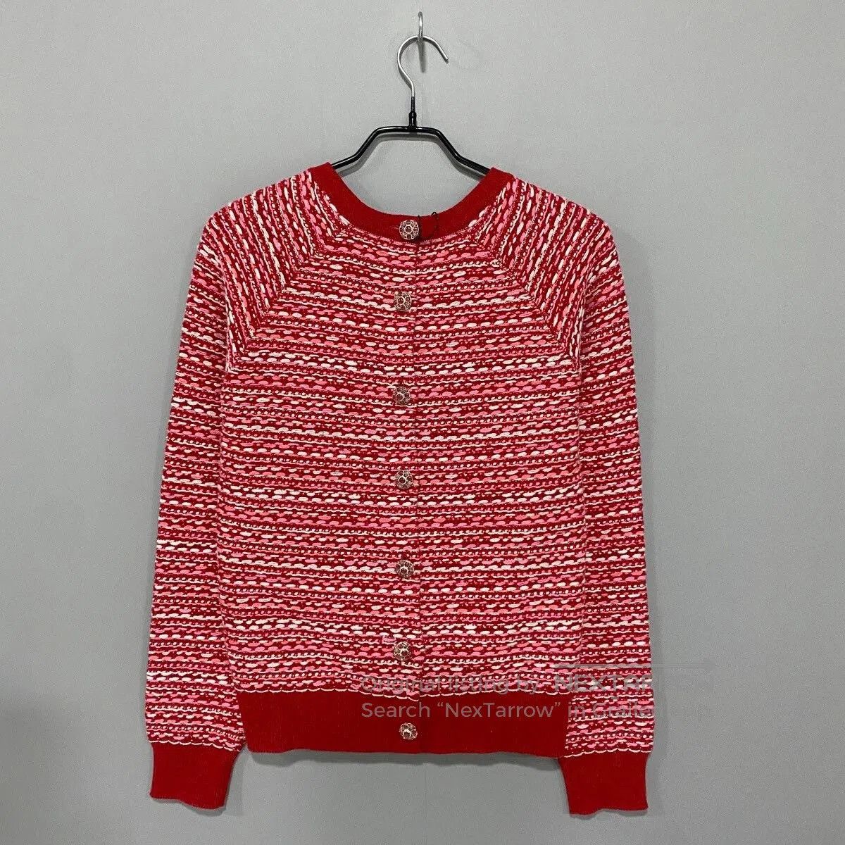 Chanel Chanel Red White Cashmere Sweater Coat. Size XS / US 0-2 / IT 36-38 - 1 Thumbnail