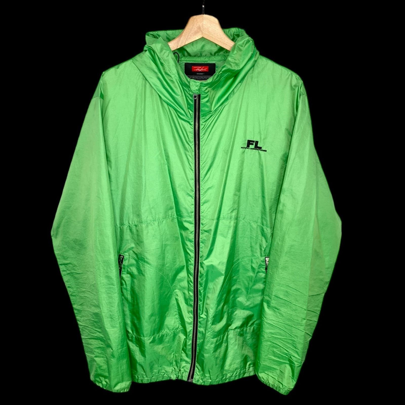 image of Futura 2000 Embroidered Logo Windbreaker (Green), Men's (Size XL)
