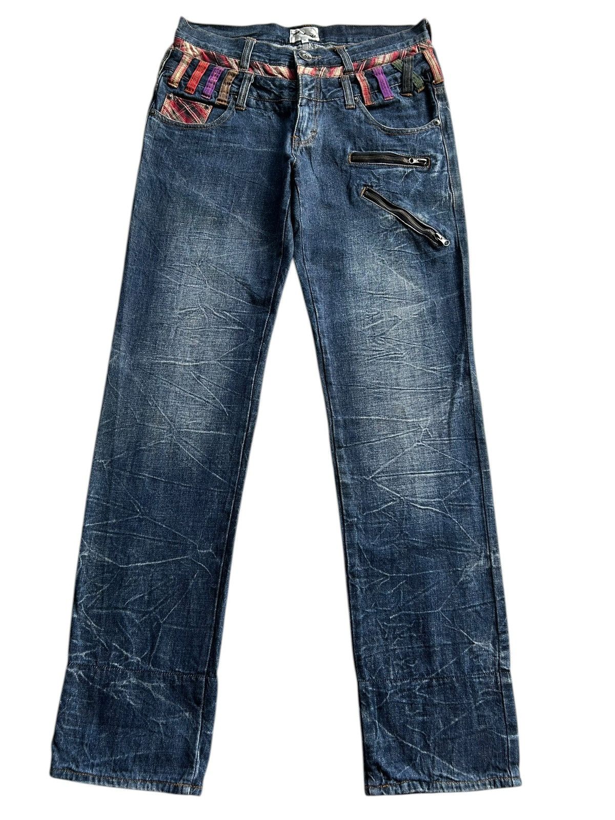 Kapital Nylaus Double Waist Japanese Punk Bondage Grunge Denim Jeans Size US 33 - 4 Thumbnail