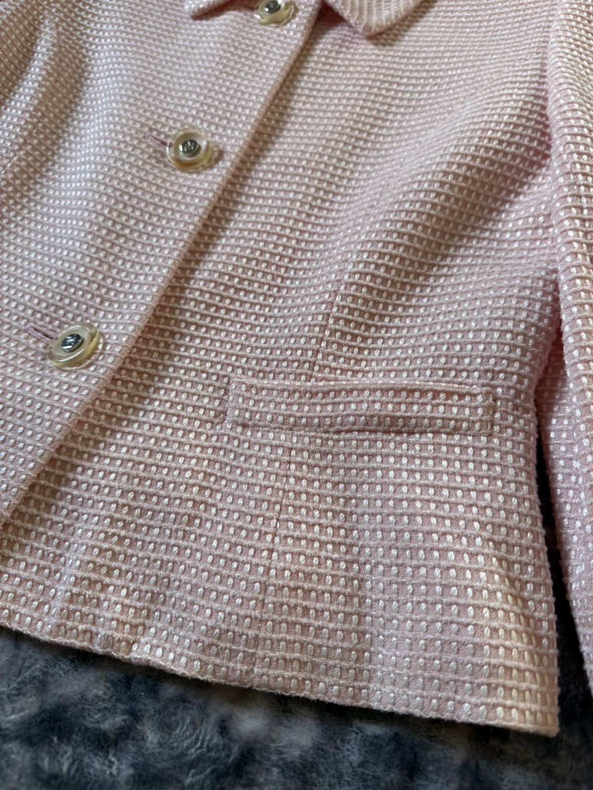 Courreges Vintage Couregges Pastel Pink Cropped Tweed Blazer Jacket Size M / US 6-8 / IT 42-44 - 12 Thumbnail