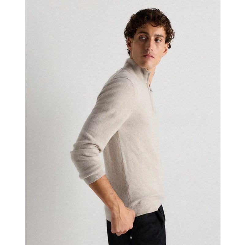Quince Quince Cashmere QuarterZip Sweater Heather Cloud Beige M NWT Size US M / EU 48-50 / 2 - 3 Thumbnail