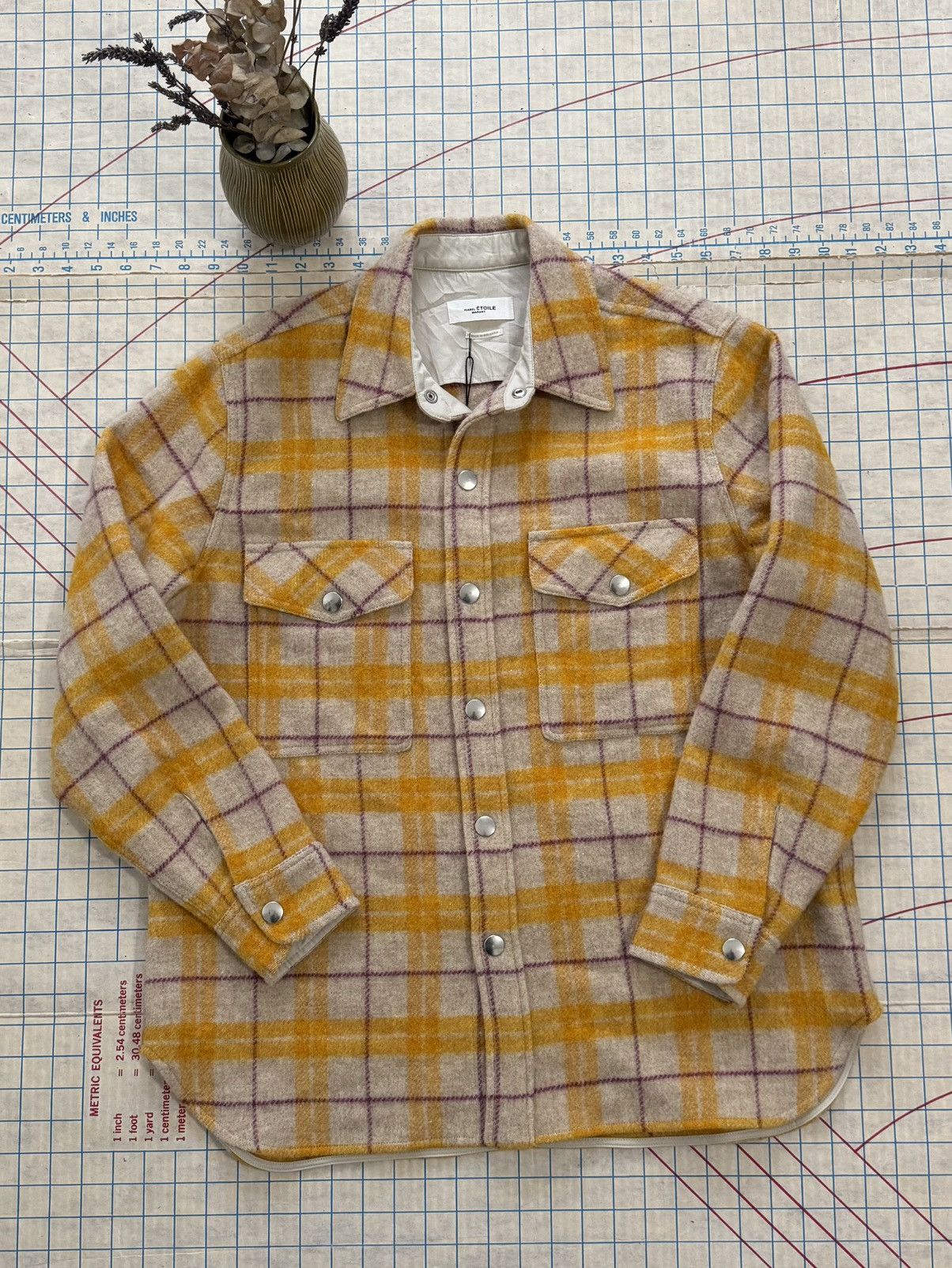 Isabel Marant Etoile NWT Isabel Etoile Marant Yellow Faxonli Wool Shacket Size 36 Size M / US 6-8 / IT 42-44 - 4 Thumbnail