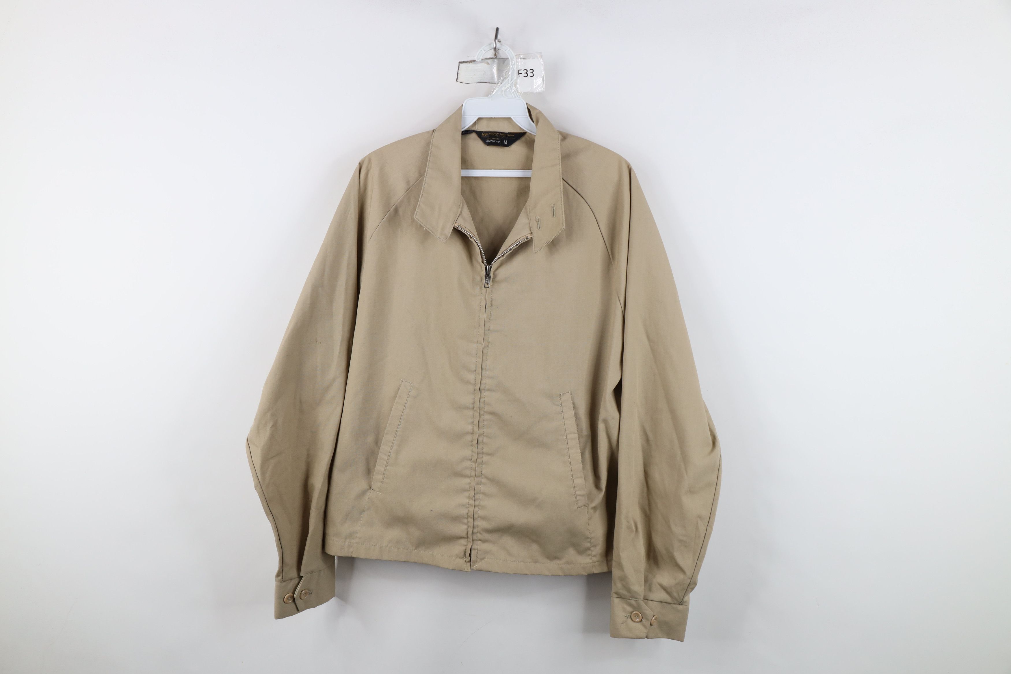 Vintage Vintage 60s 70s Streetwear Racer Bomber Jacket Beige Tan Size US M / EU 48-50 / 2 - 1 Thumbnail