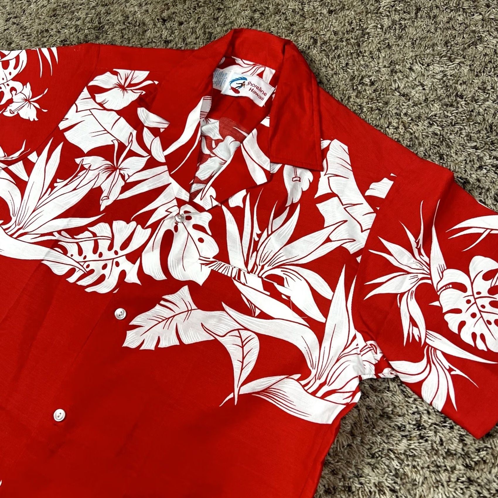 Vintage VINTAGE Shoreline Hawaii Beach Shirt Mens L Red White Floral Button Up Size US L / EU 52-54 / 3 - 6 Thumbnail