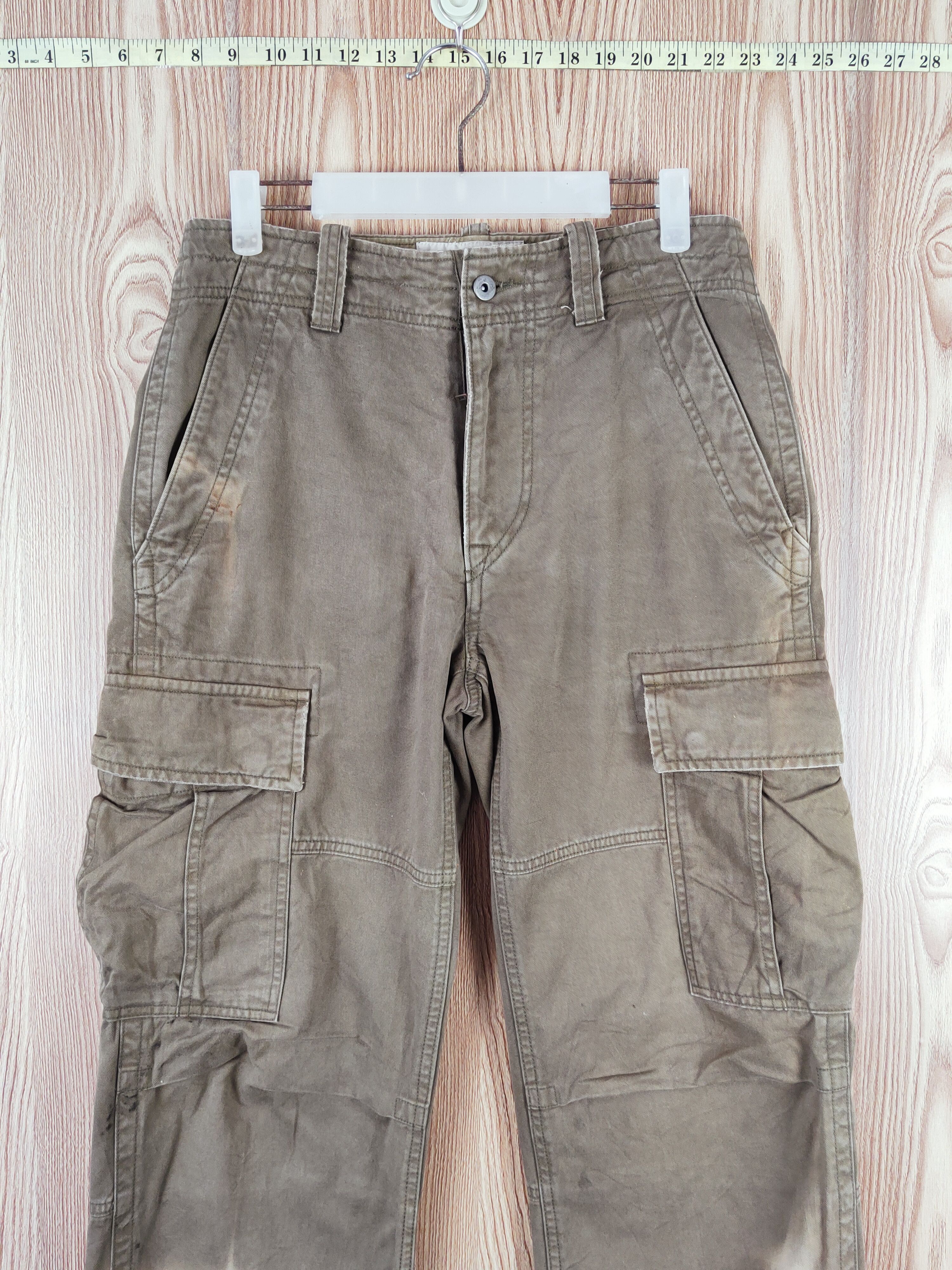 Japanese Brand Alphasophy Classic Olive Faded Multipocket Cargo Pants #W095 Size US 30 / EU 46 - 2 Thumbnail