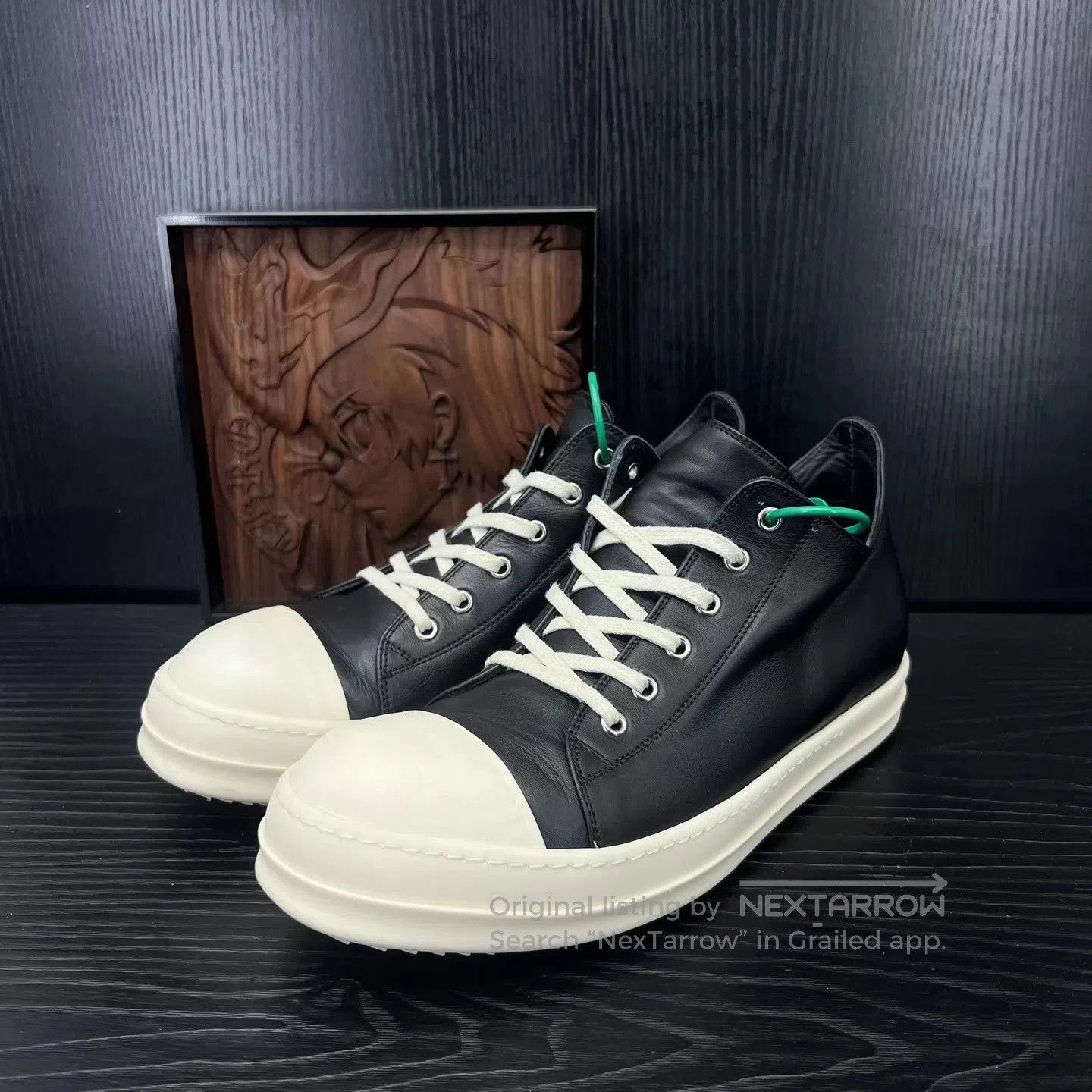 Rick Owens Black Leather High-Top Sneakers Size 10.5. Size US 10.5 / EU 43-44 - 1 Thumbnail